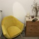 Fauteuil Isidore velours Jaune