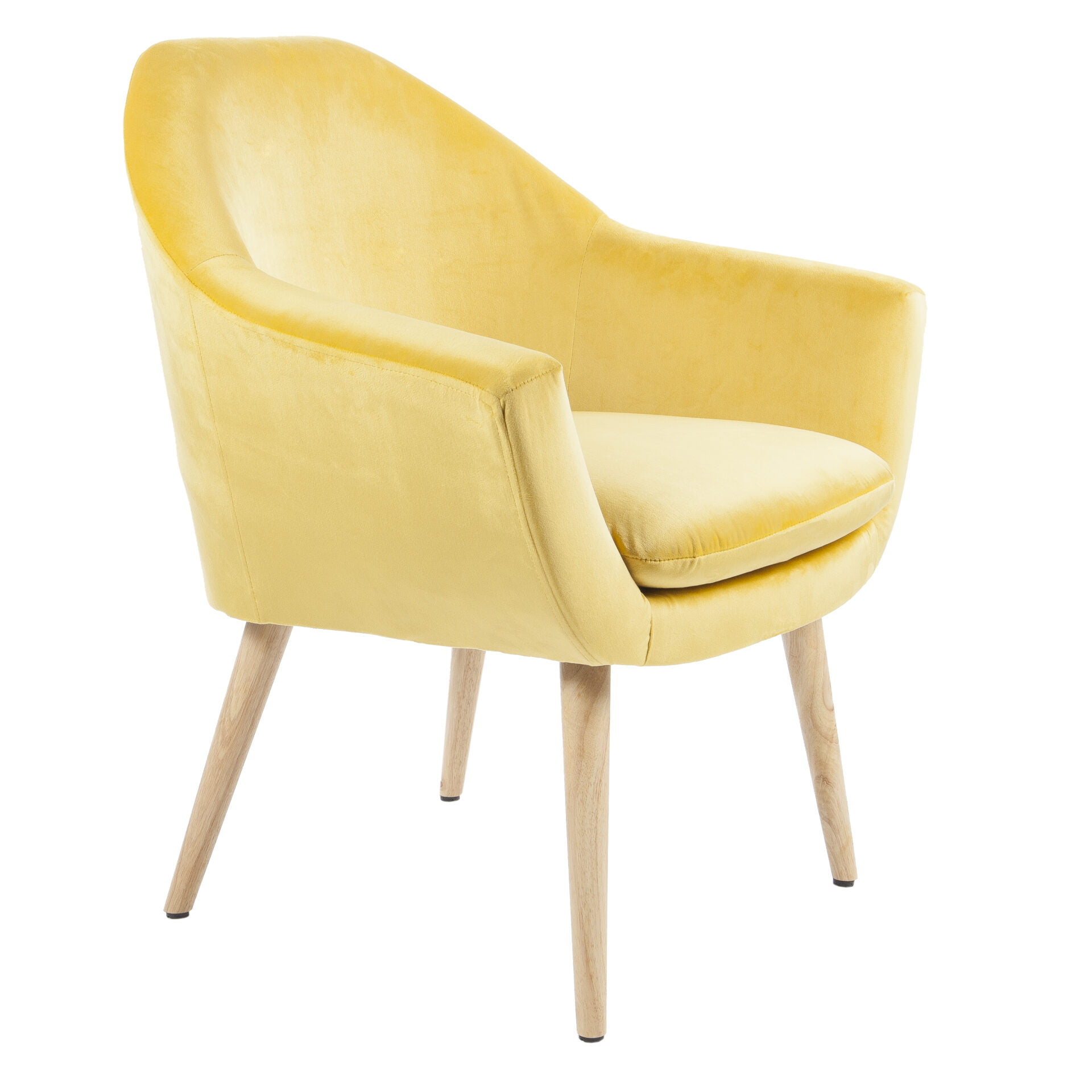 Fauteuil Isidore velours Jaune