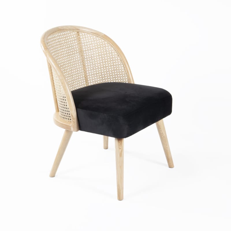 Fauteuil Gaspard velours noir