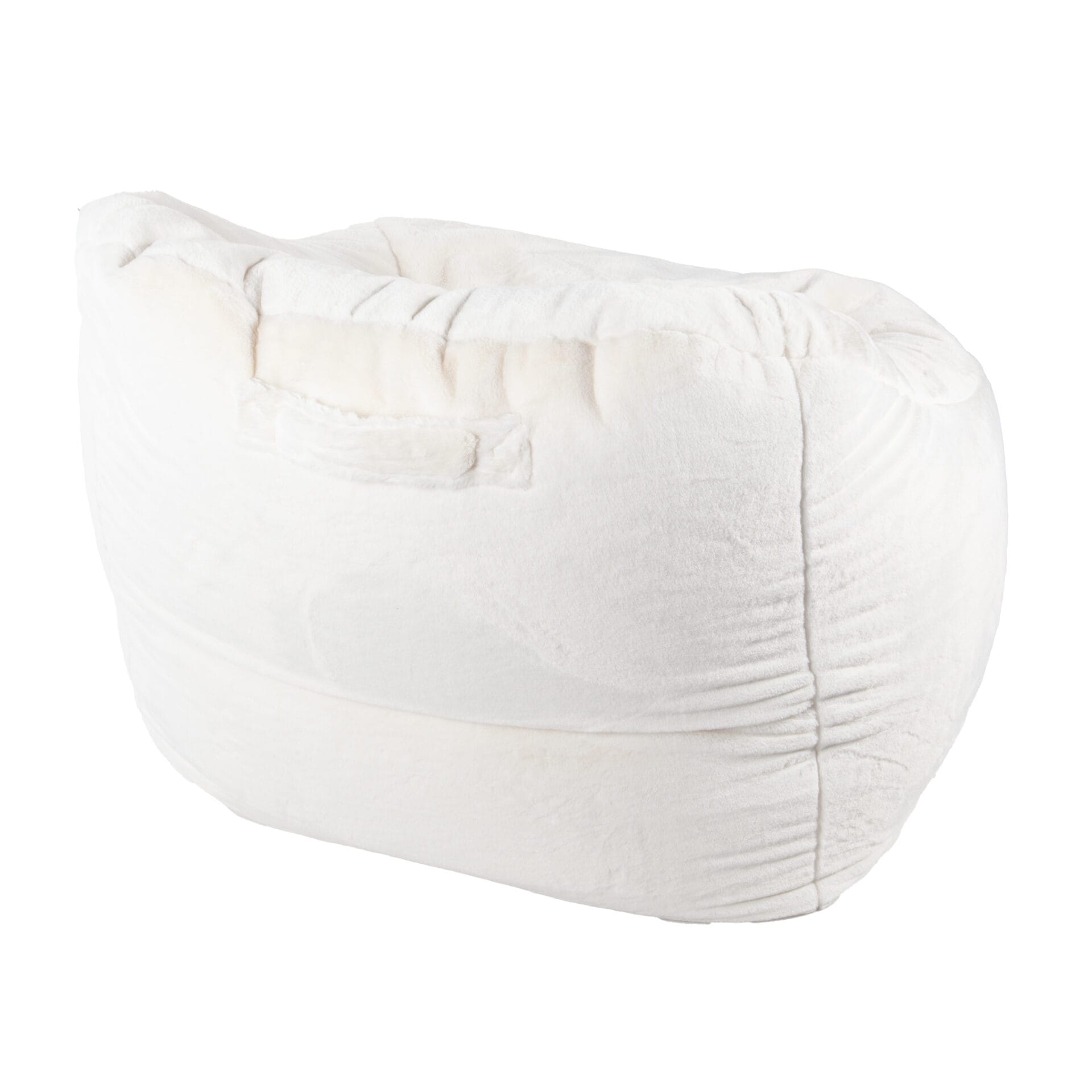 Fauteuil Pouf Bari fausse fourrure Ivoire