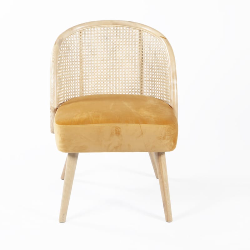 Fauteuil Gaspard velours camel