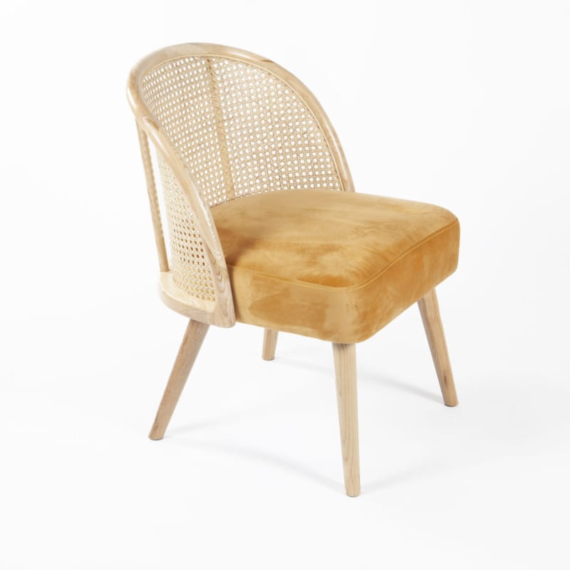 Fauteuil Gaspard velours camel