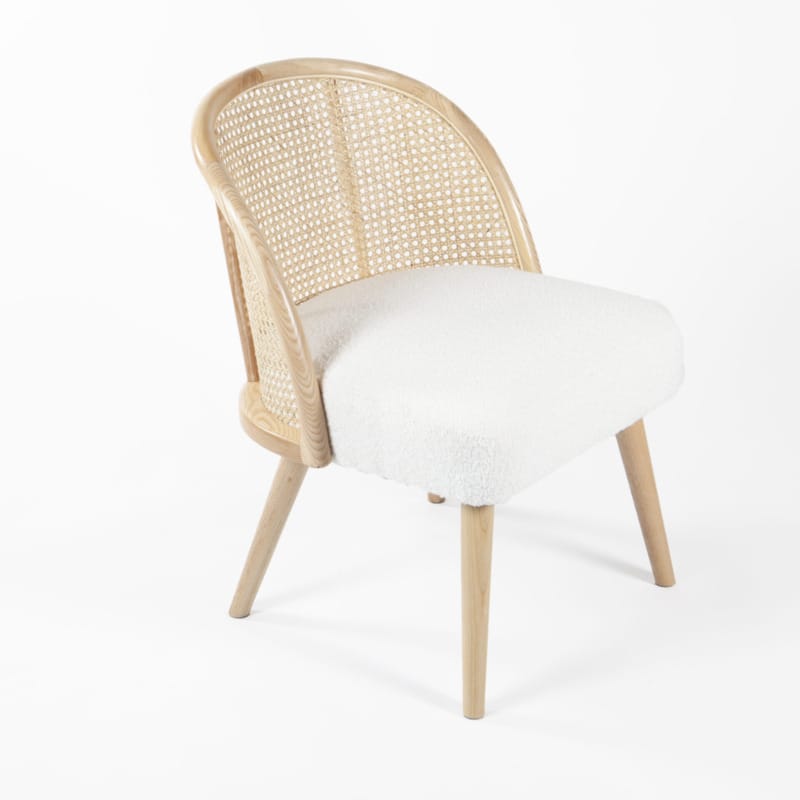 Fauteuil Inès bouclette blanc