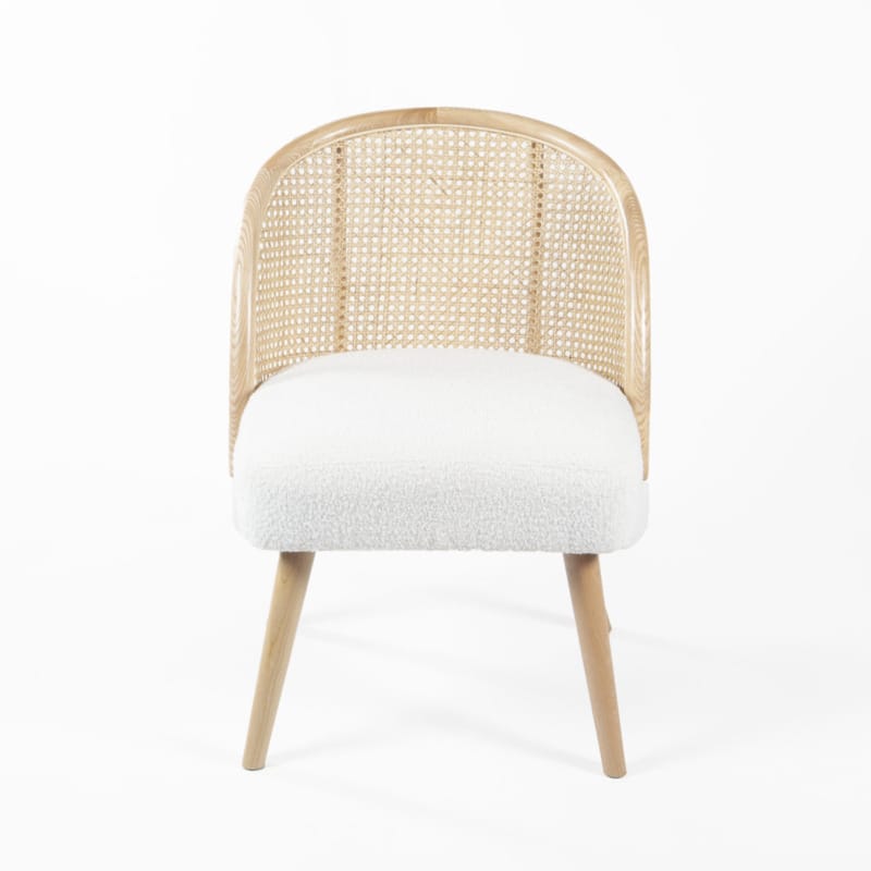 Fauteuil Inès bouclette blanc