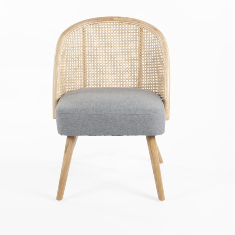 Fauteuil Gaspard Gris toile effet lin