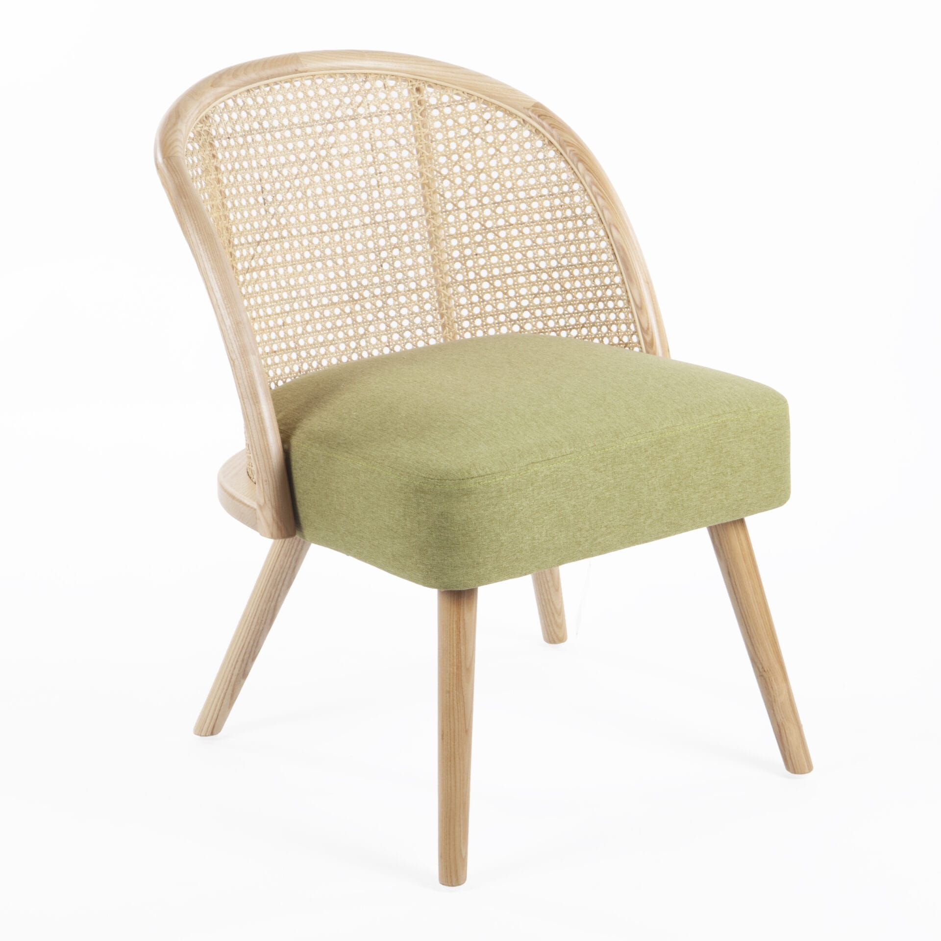 Fauteuil Gaspard Vert toile effet lin