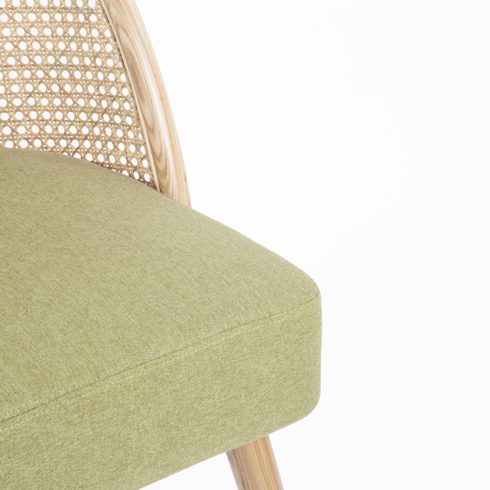 Fauteuil Gaspard Vert toile effet lin