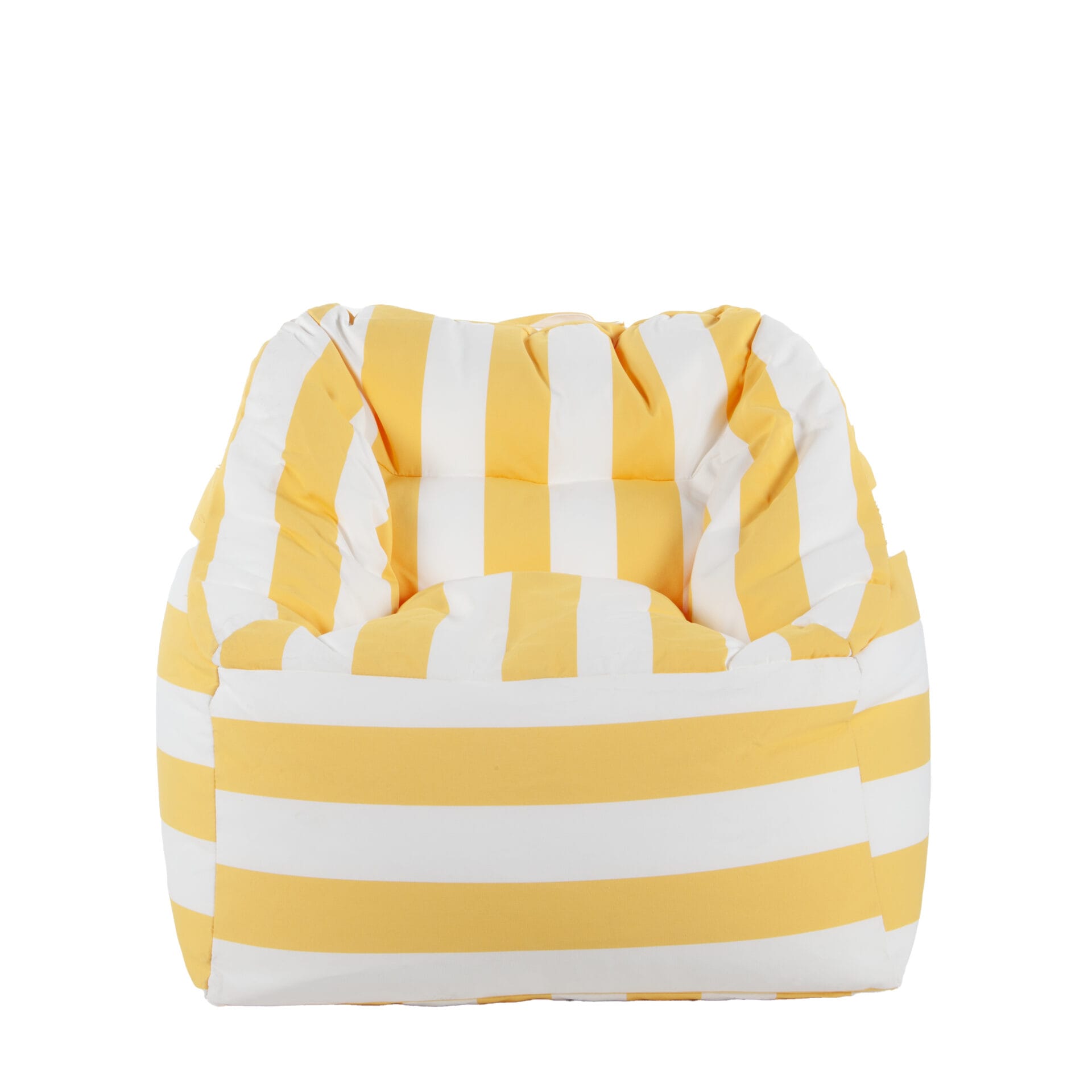 Pouf fauteuil extérieur Bari rayures Jaune - Blanc