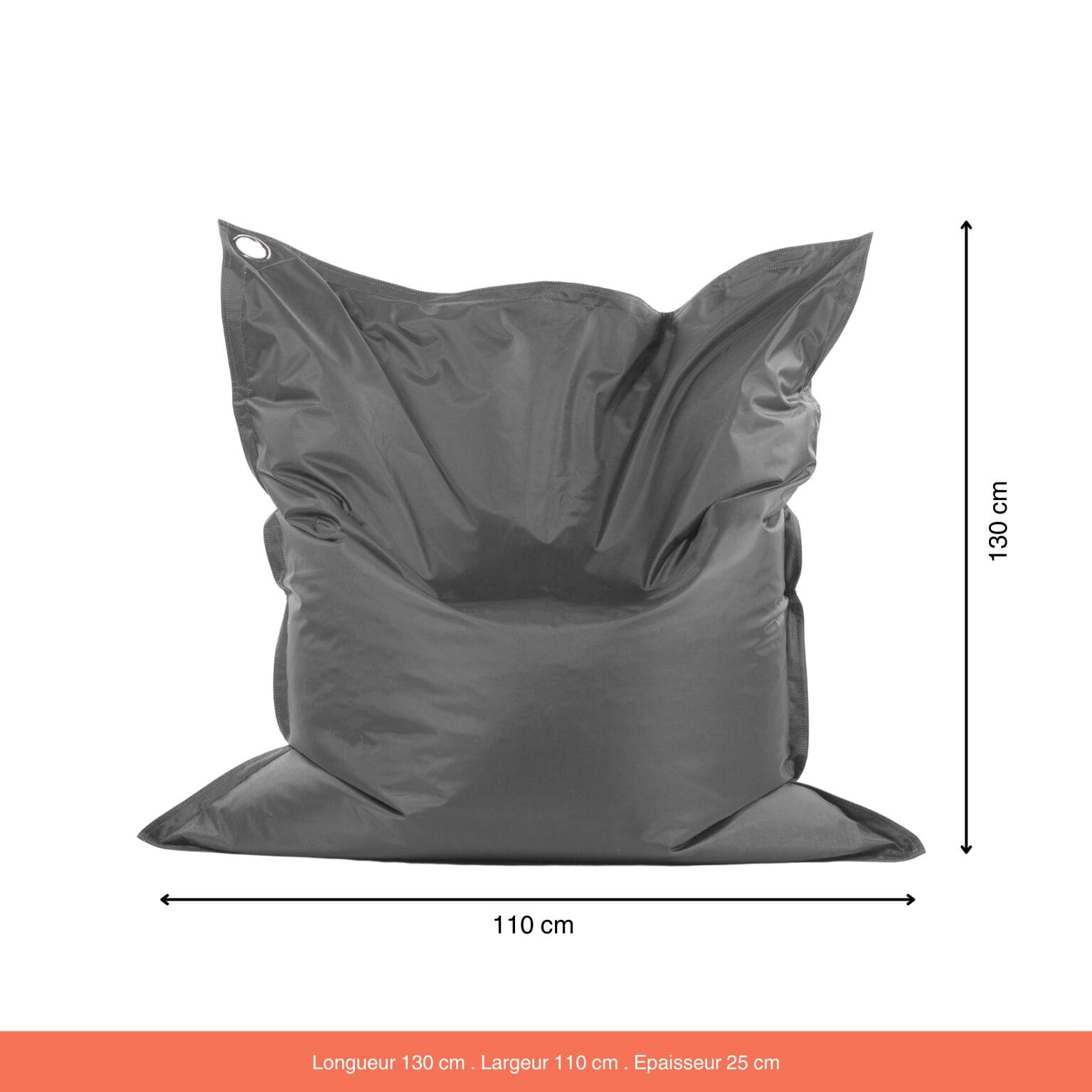 Pouf géant Bilobag Gris Anthracite