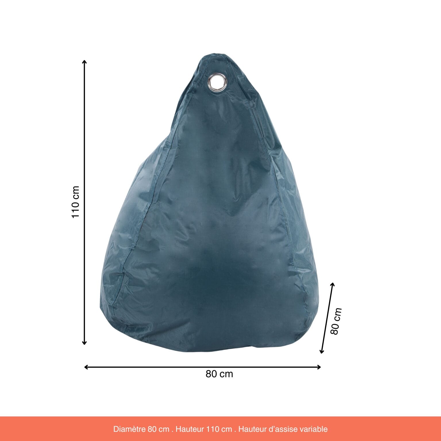 Pouf Poire Coconut Bleu Canard