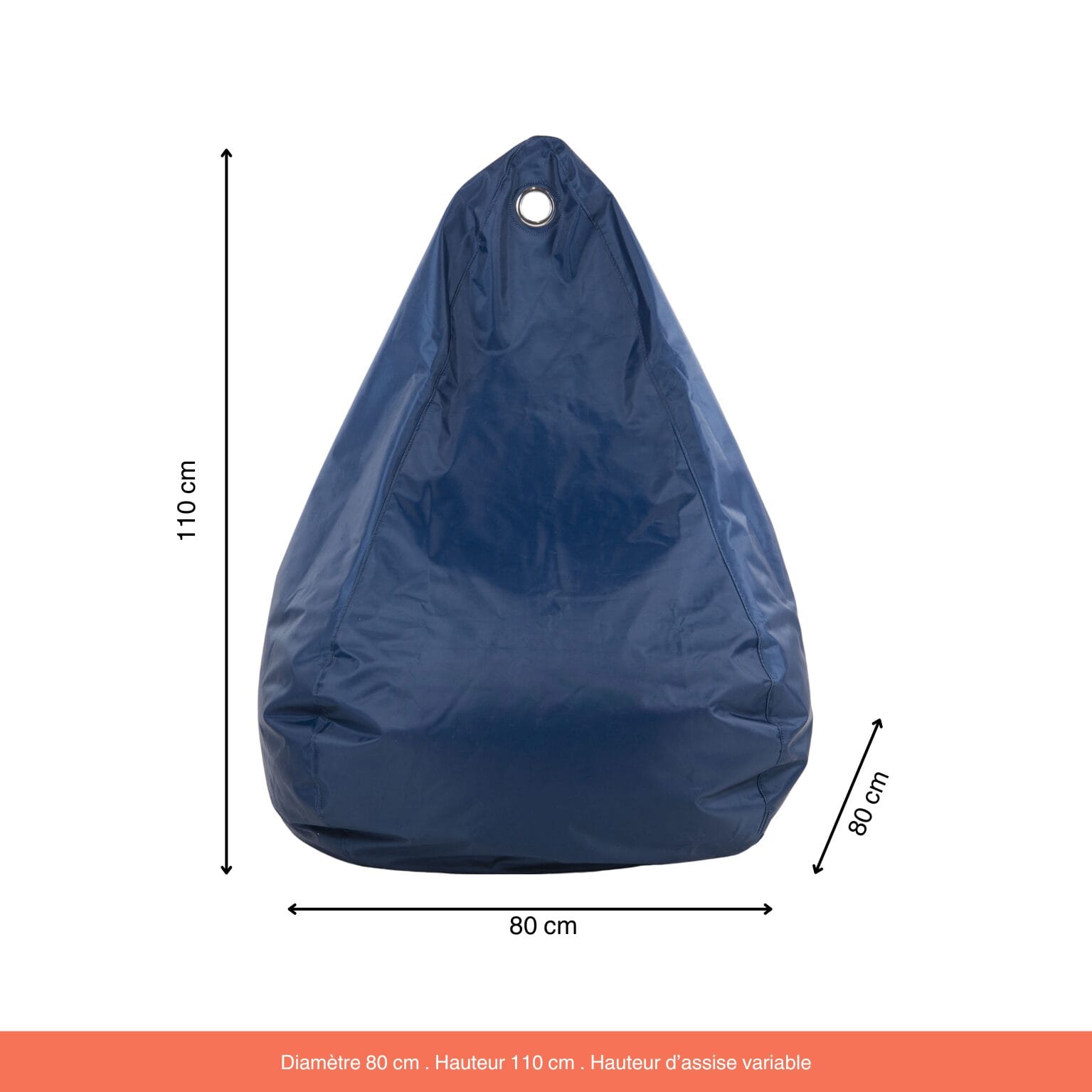 Pouf Poire Coconut Bleu Marine