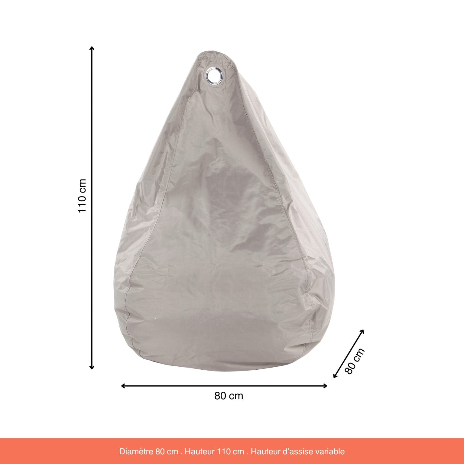 Pouf Poire Coconut Taupe