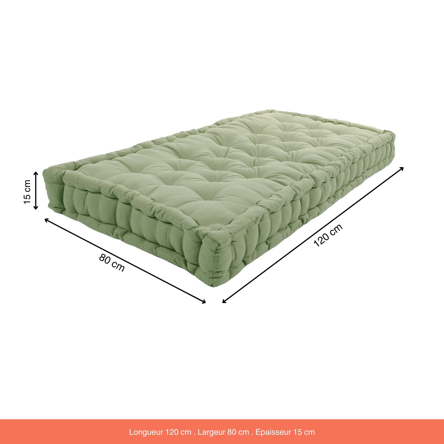 Matelas de sol Coton Ethan Vert Sauge