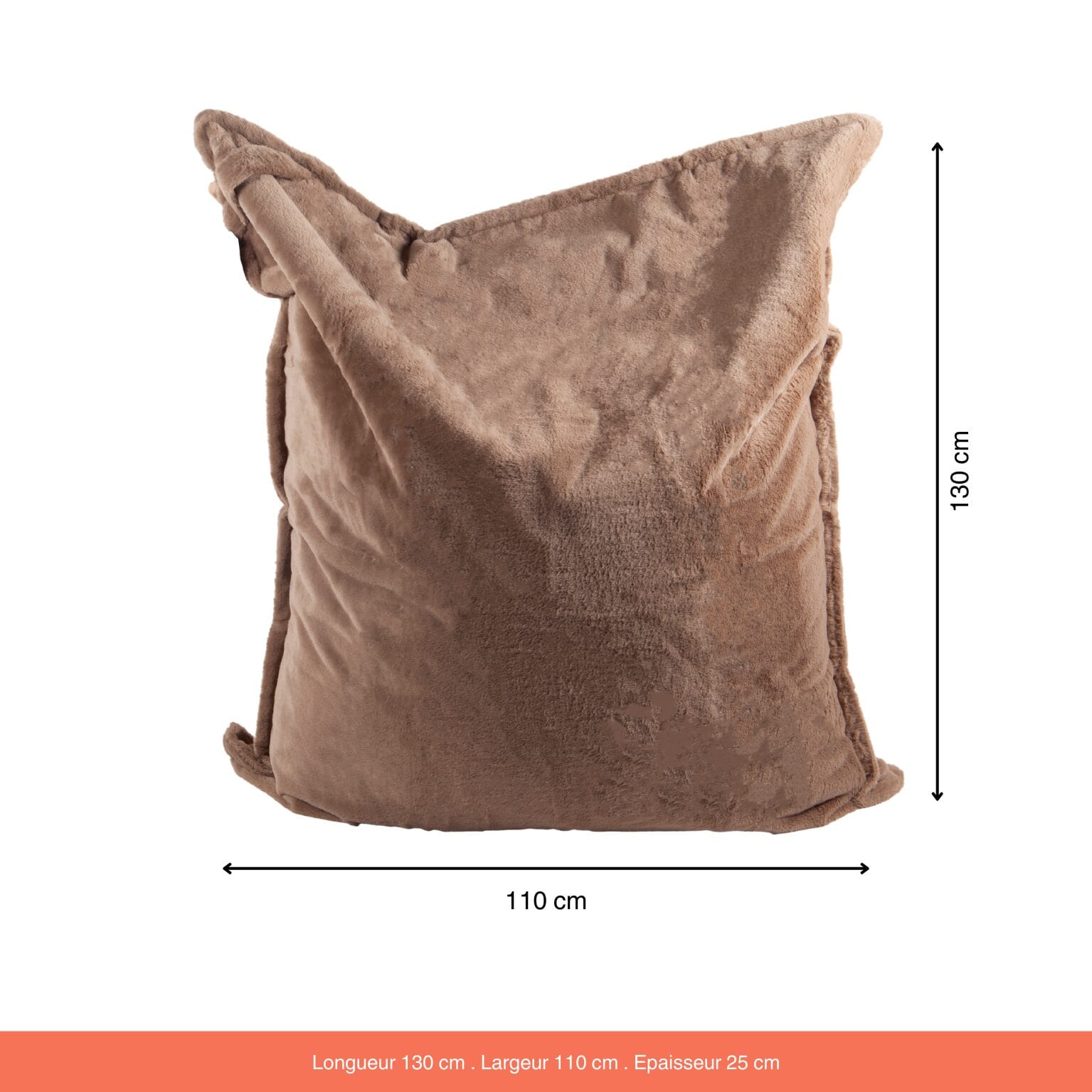 Maxi Coussin Fausse Fourrure Vancouver Sésame