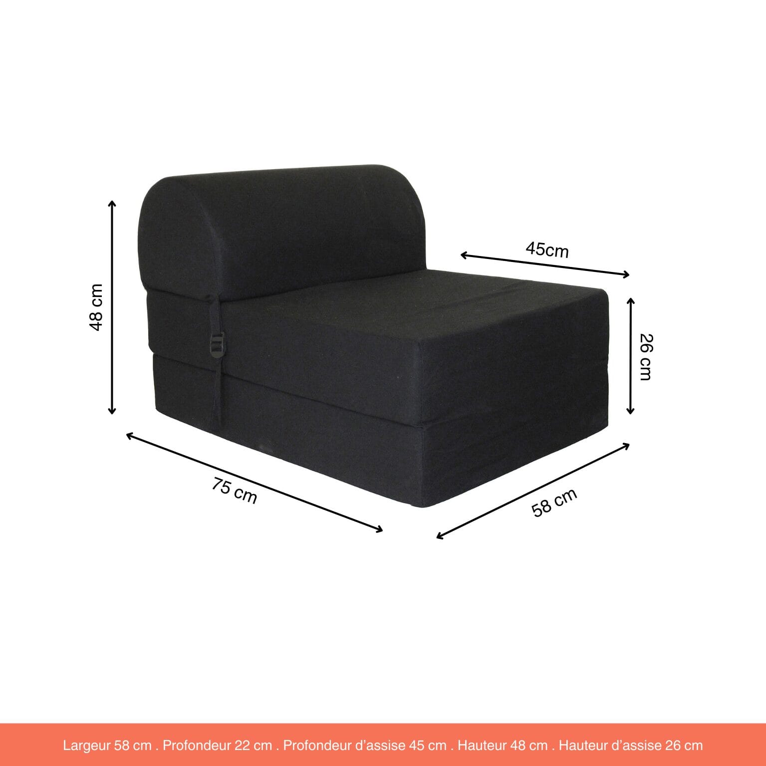Chauffeuse Coton Yuzu Noir