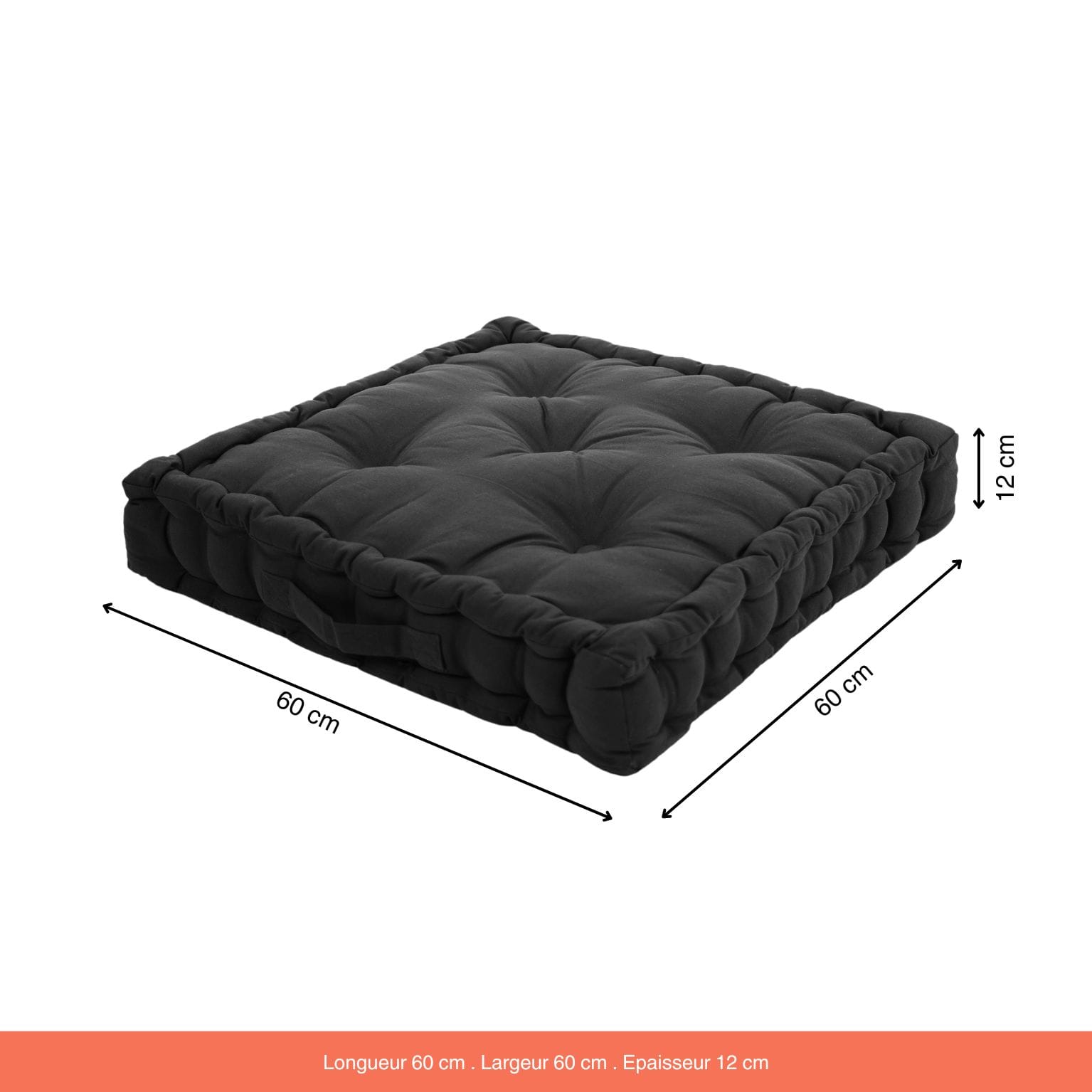 Coussin de sol Costa Noir