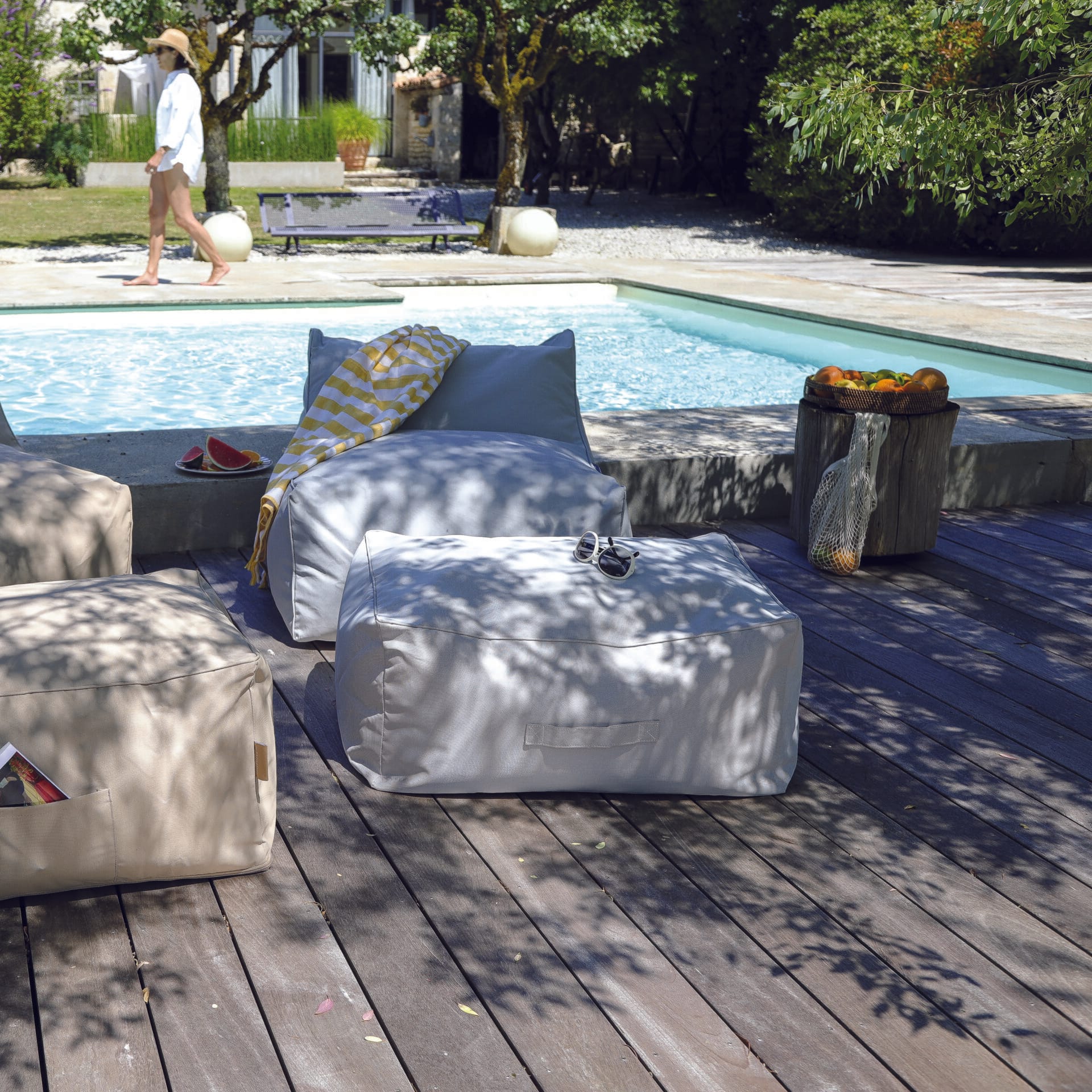 Pouf fauteuil extérieur Dreamer Gris - Textilepro