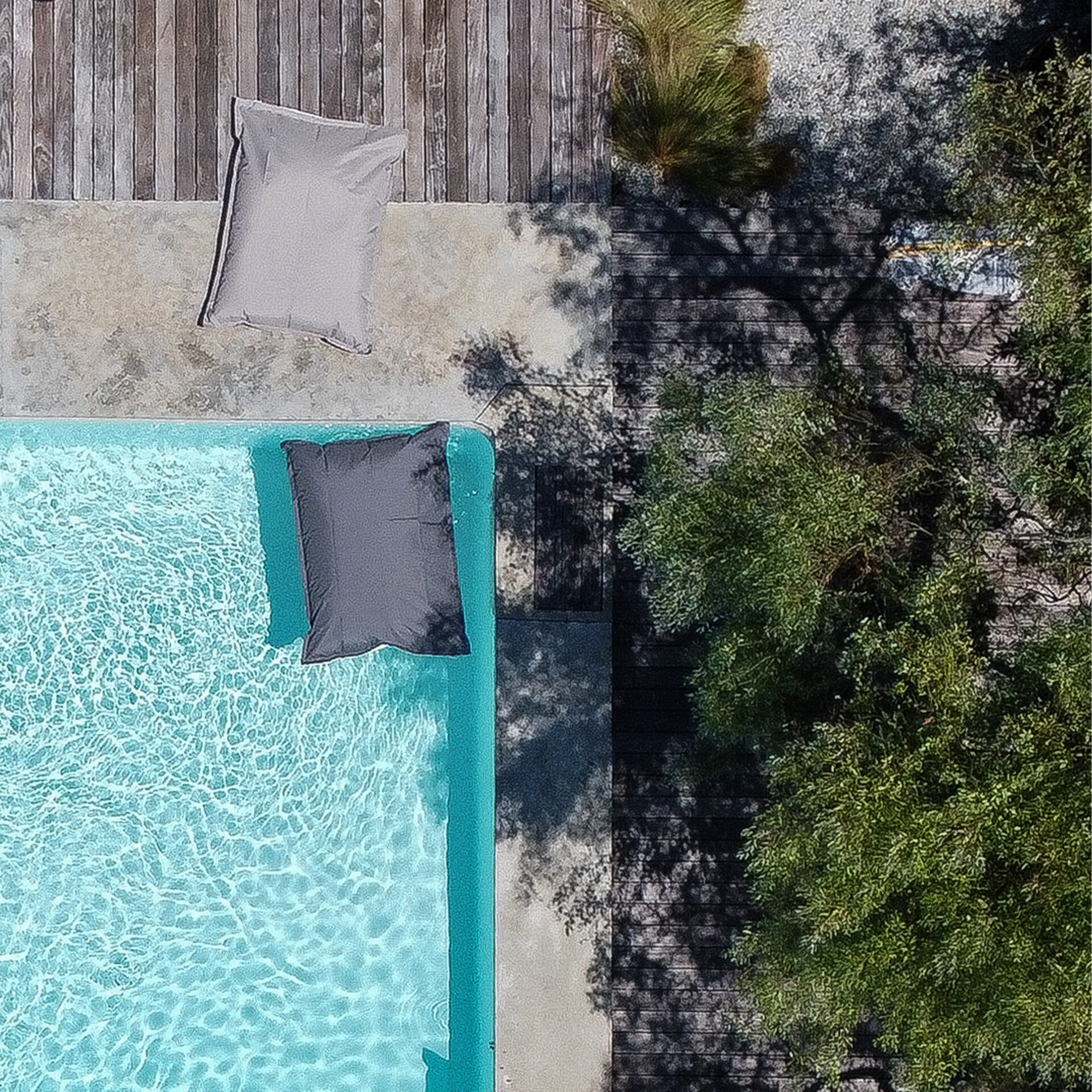 Pouf de piscine Paros Taupe