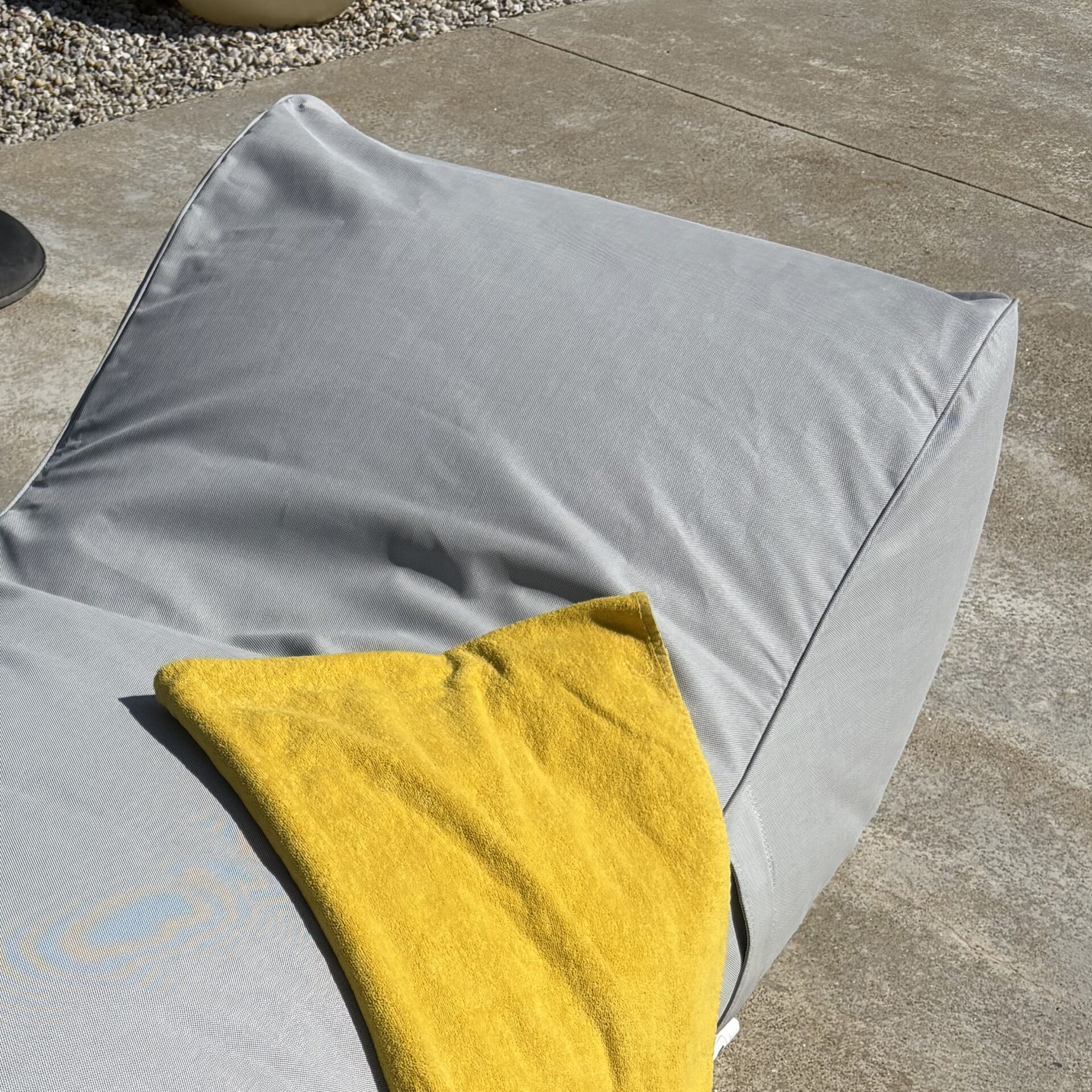 Pouf Bain de soleil extérieur Sun Lounger Gris anthracite