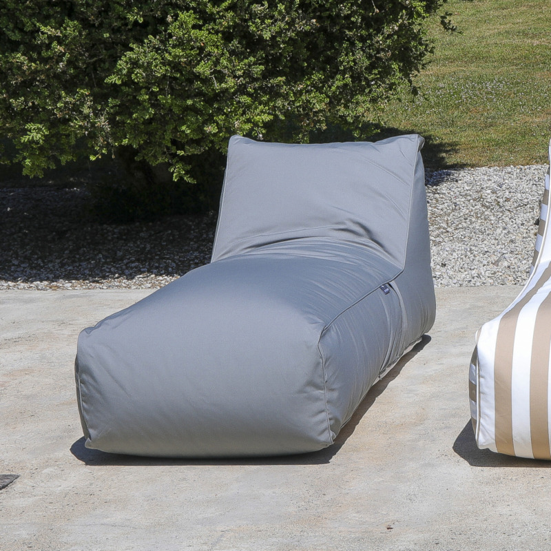 Pouf méridienne extérieure Romane Gris