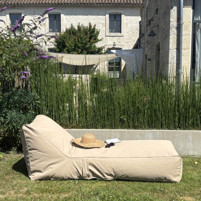 Pouf méridienne extérieure Romane Crème