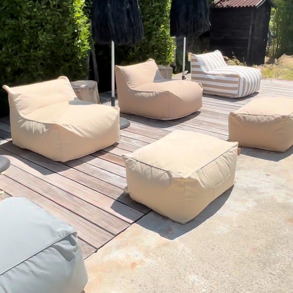 Pouf bas extérieur Otto Sable