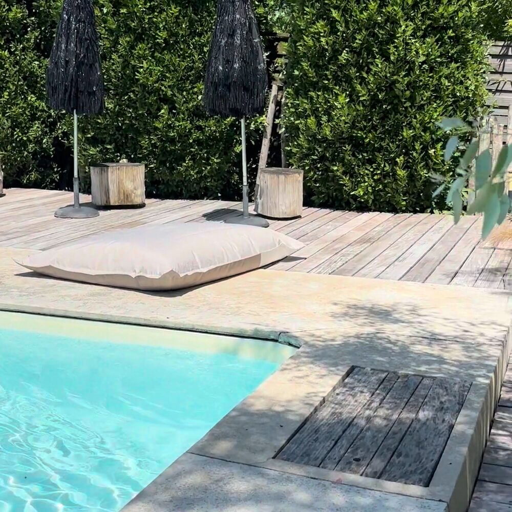 Pouf de piscine Paros Taupe