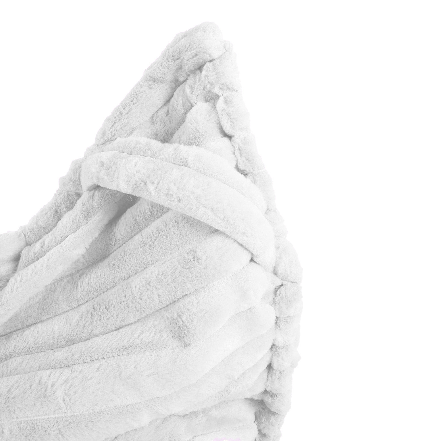 Maxi Coussin Fausse Fourrure Grosses Côtes Champagne