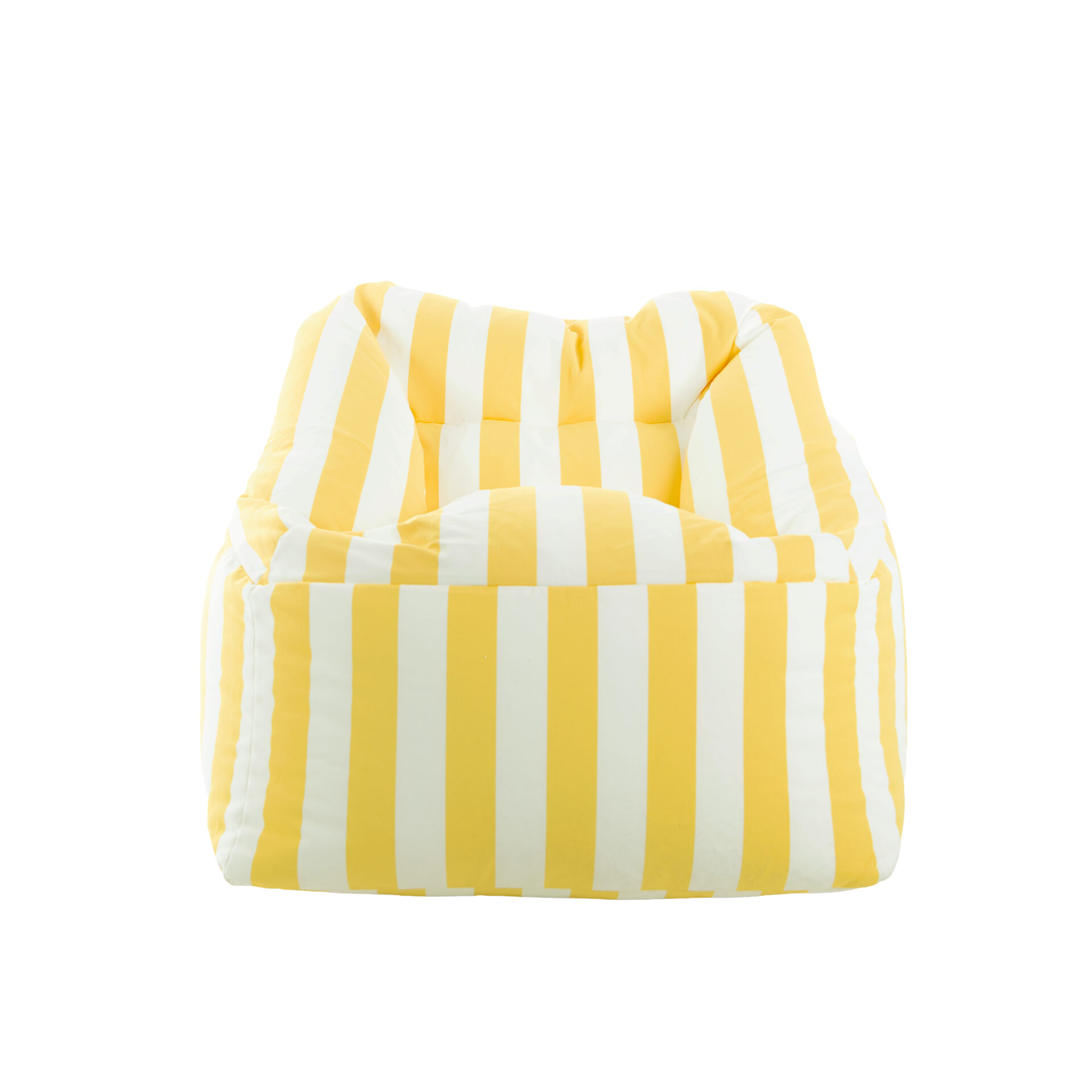 Pouf fauteuil extérieur Bari rayures Jaune - Blanc