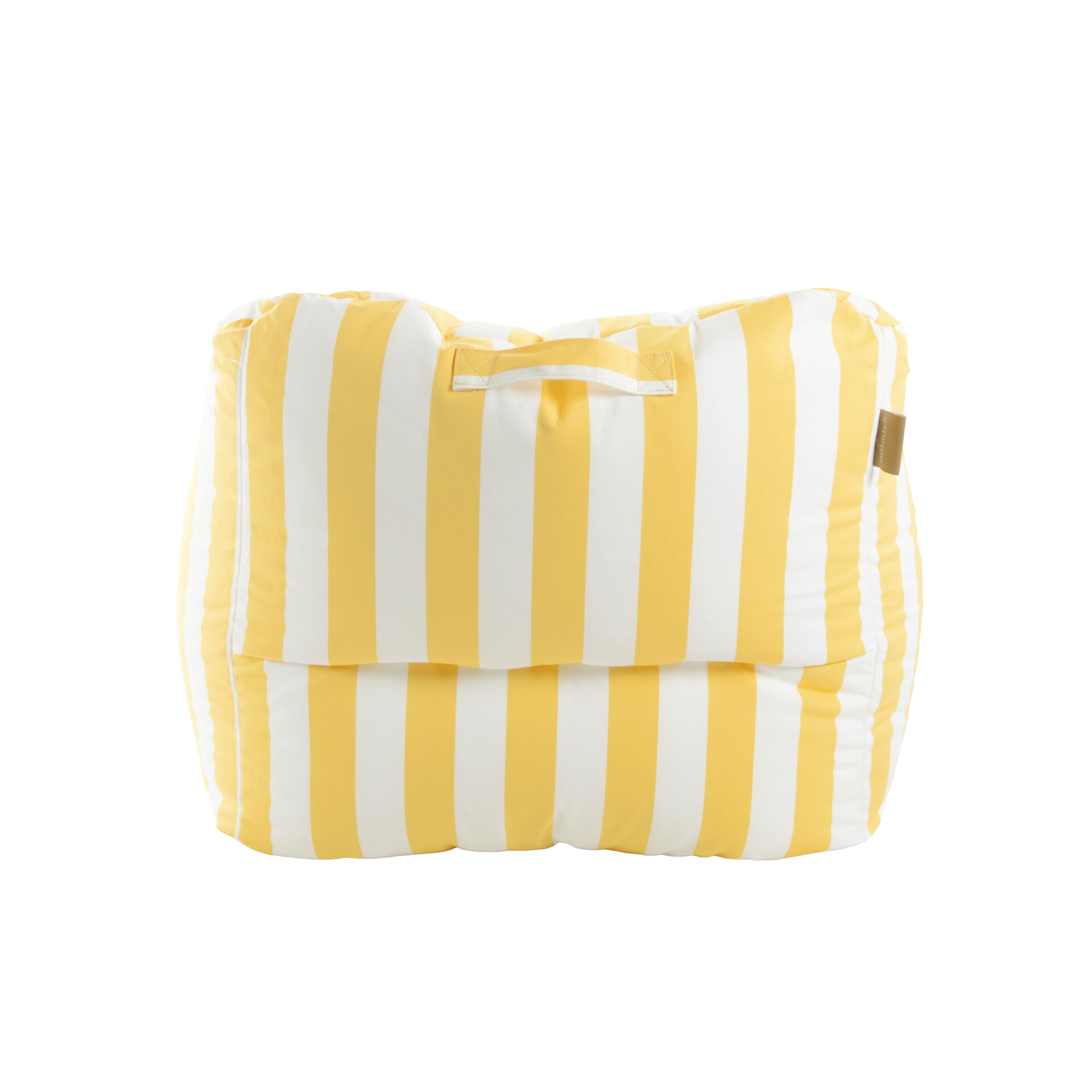 Pouf fauteuil extérieur Bari rayures Jaune - Blanc