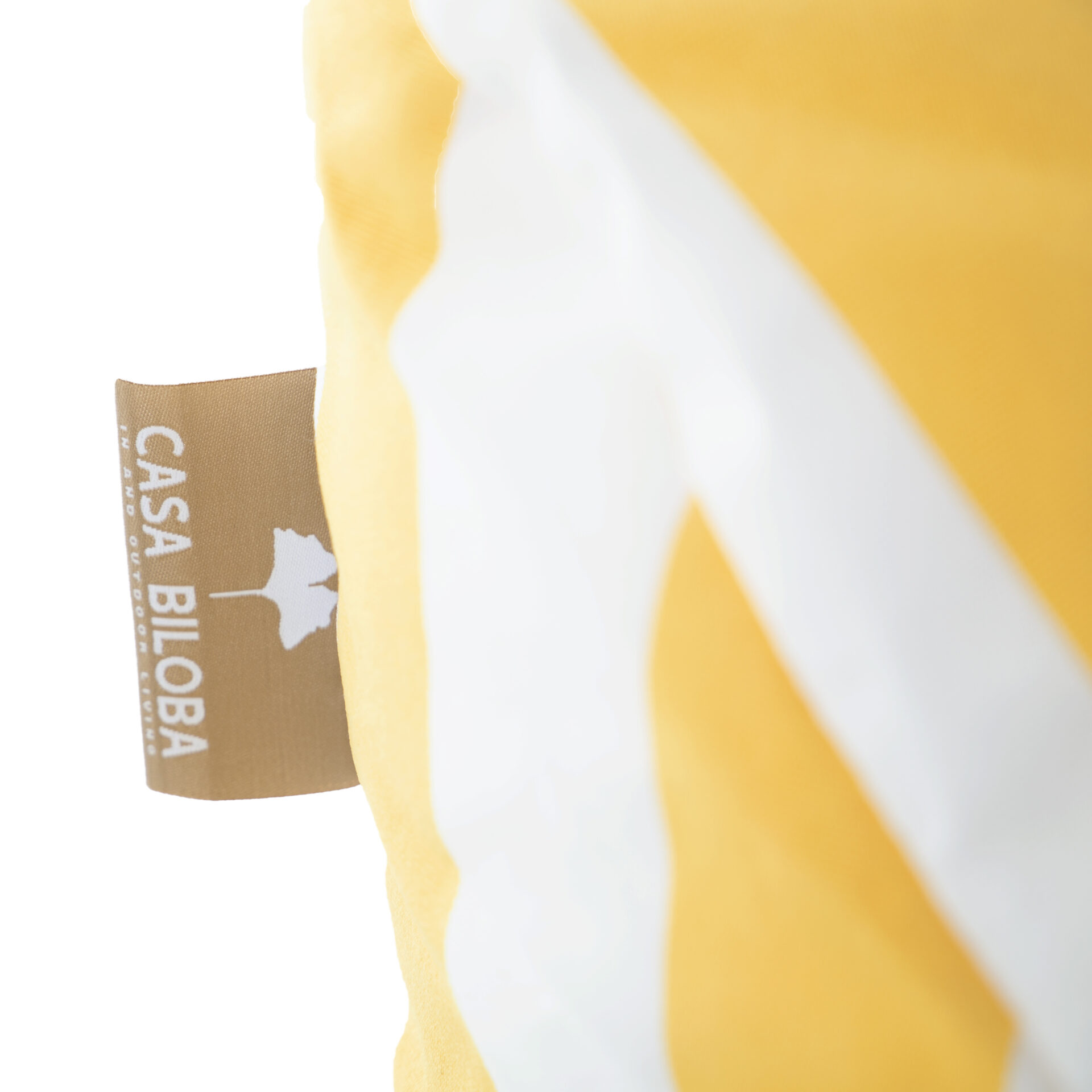 Pouf fauteuil extérieur Bari rayures Jaune - Blanc