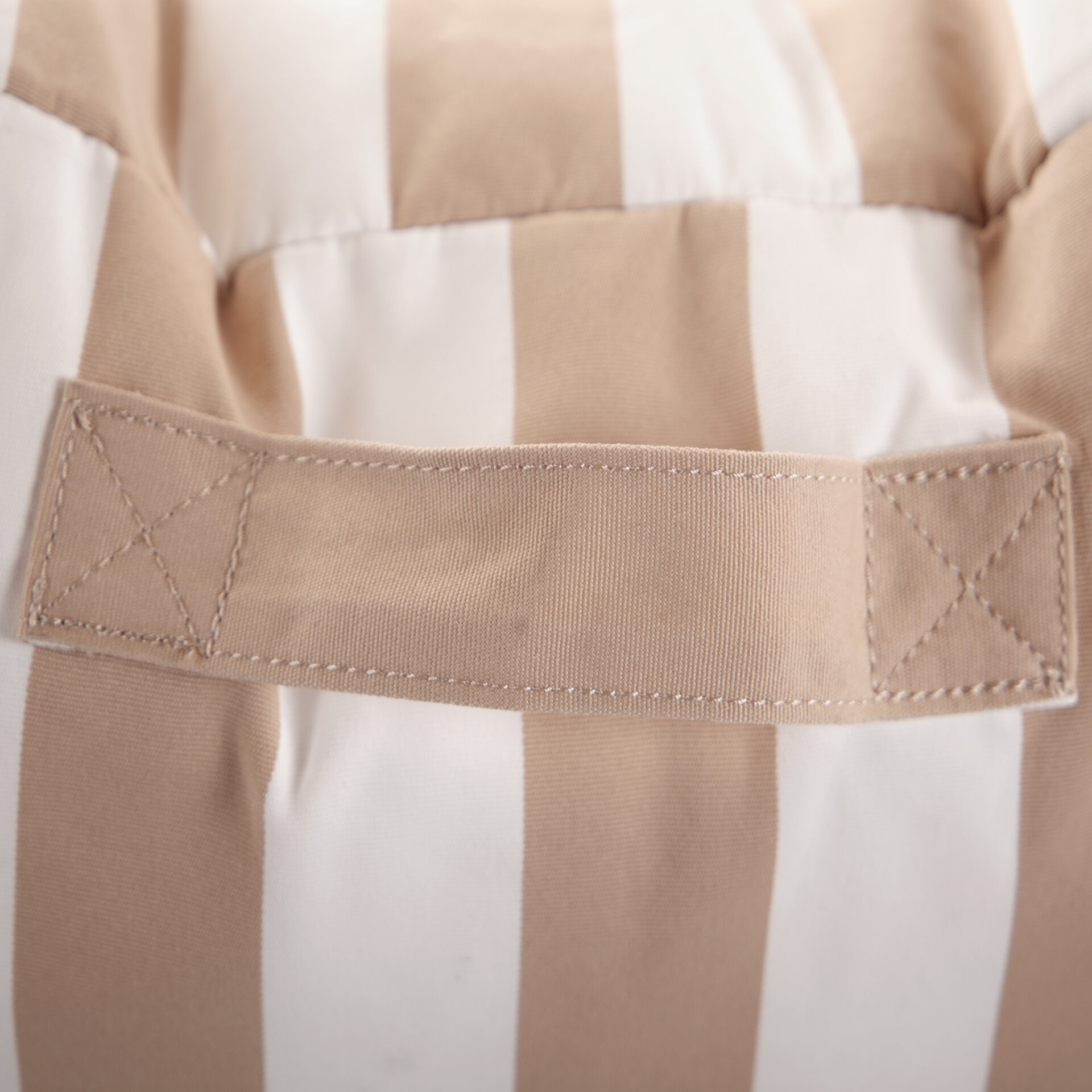 Pouf fauteuil extérieur Bari rayures Sable-Blanc
