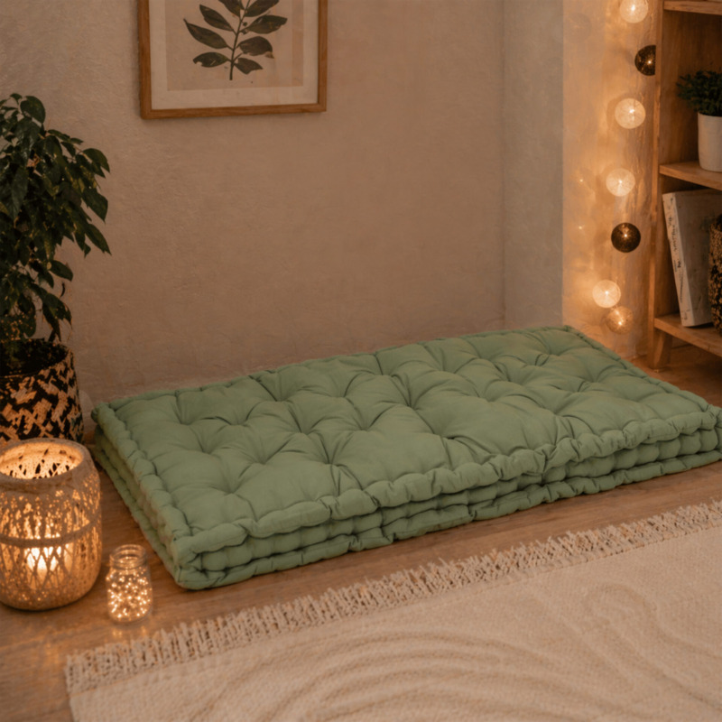 Matelas de sol Coton Ethan Vert Eucalyptus