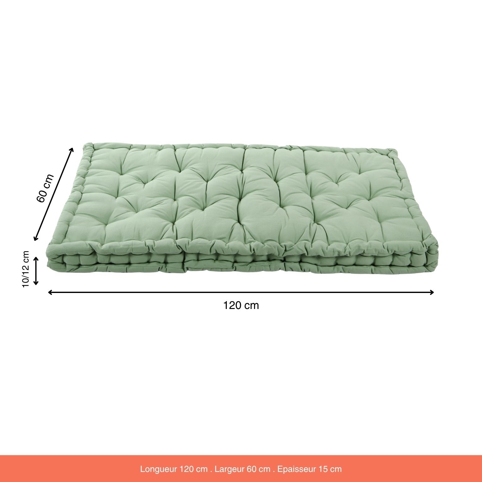 Matelas de sol Coton Ethan Vert Eucalyptus