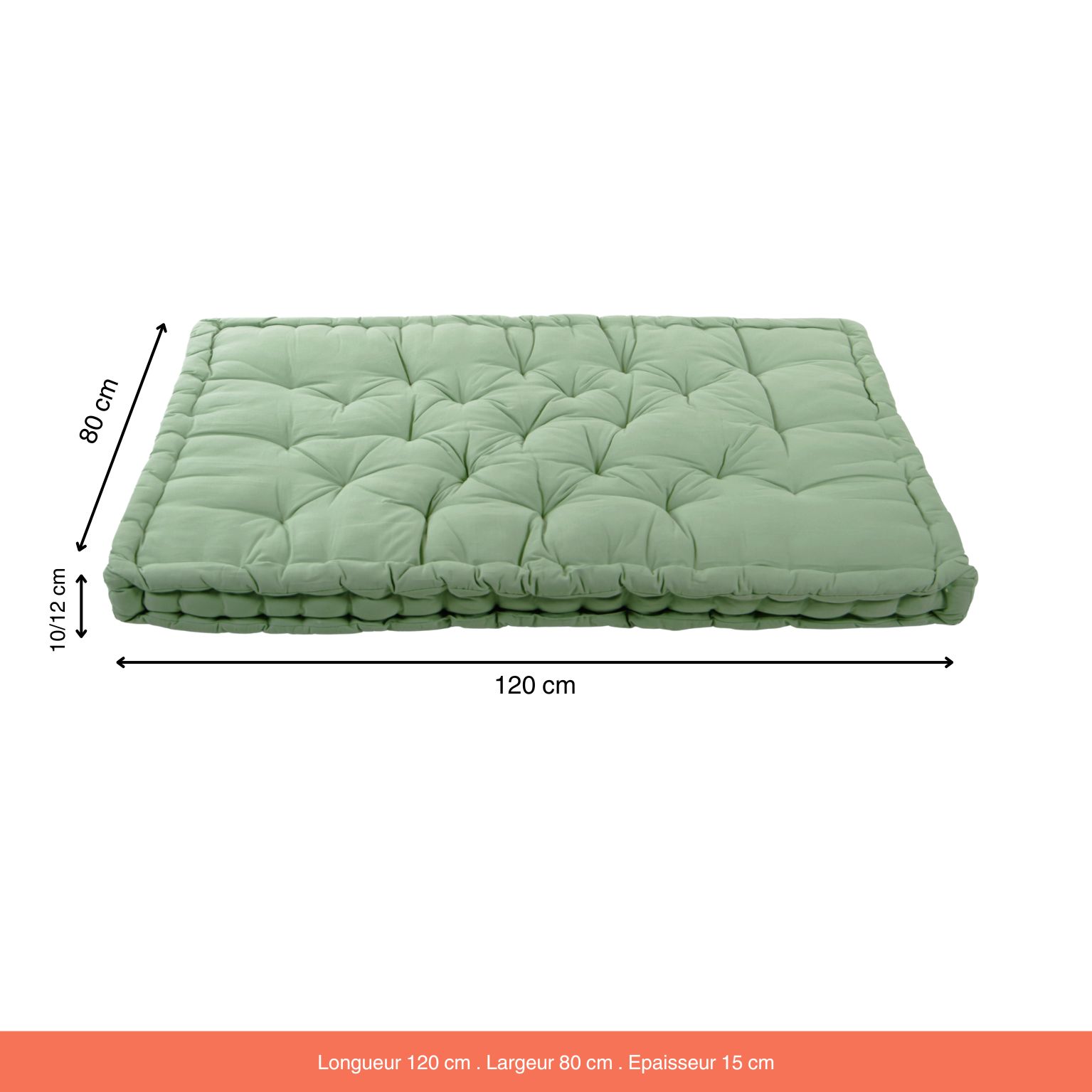 Matelas de sol Coton Ethan Vert Eucalyptus