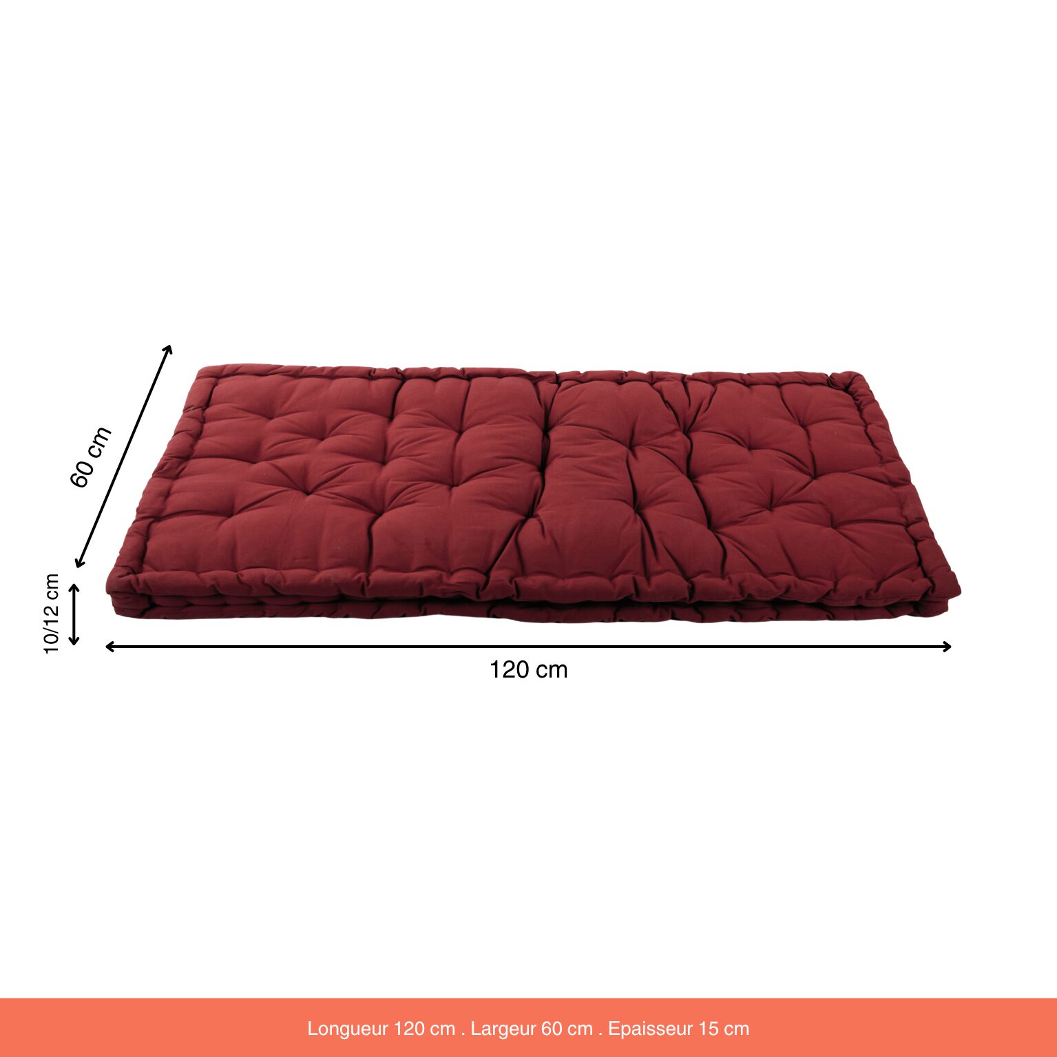 Matelas de sol Coton Ethan Bordeaux