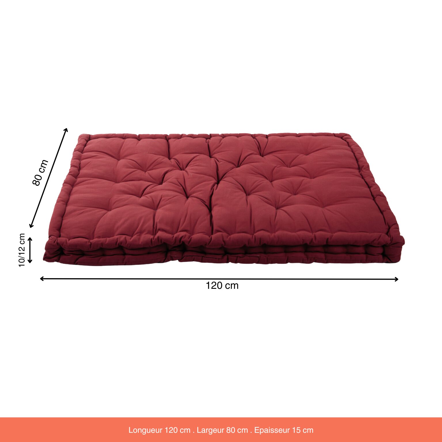 Matelas de sol Coton Ethan Bordeaux