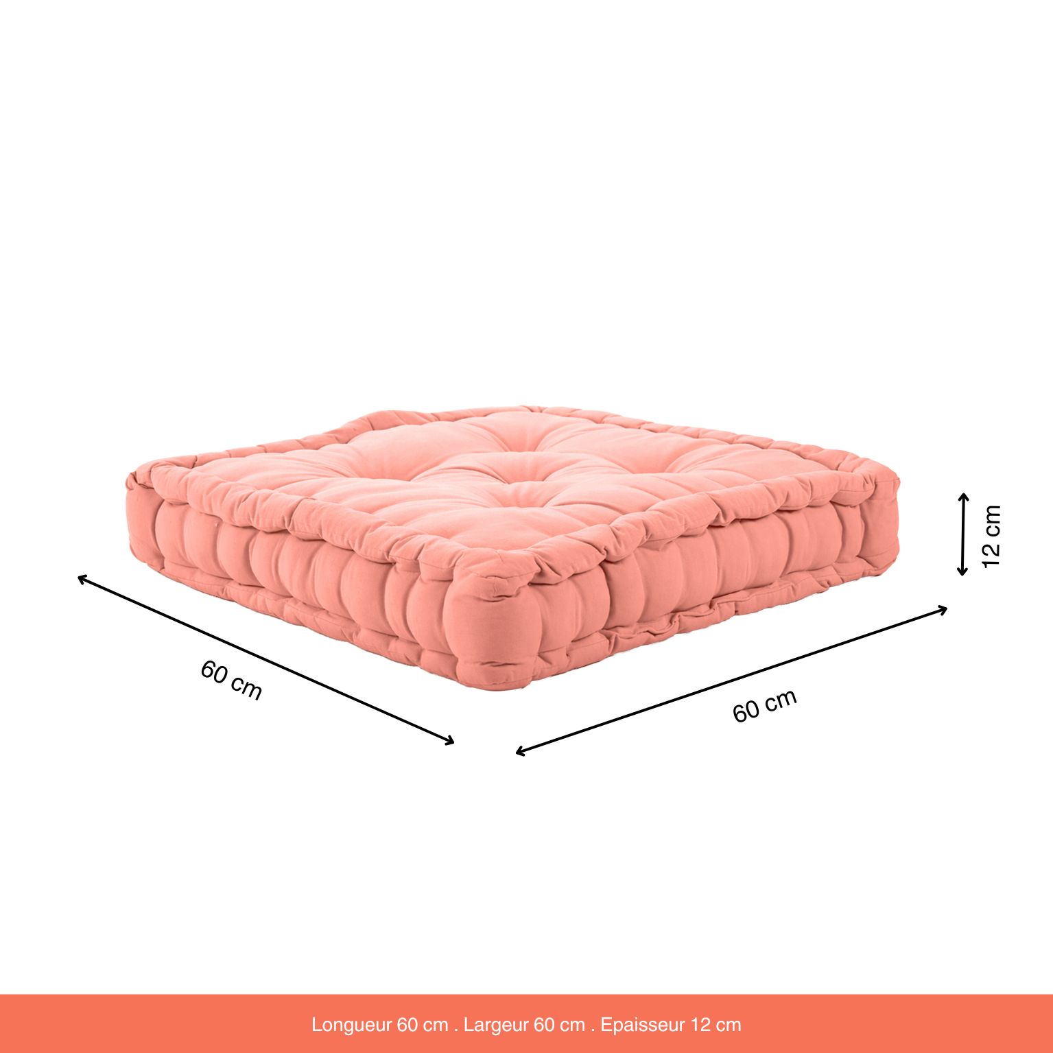 Coussin de sol Costa Rose Givré