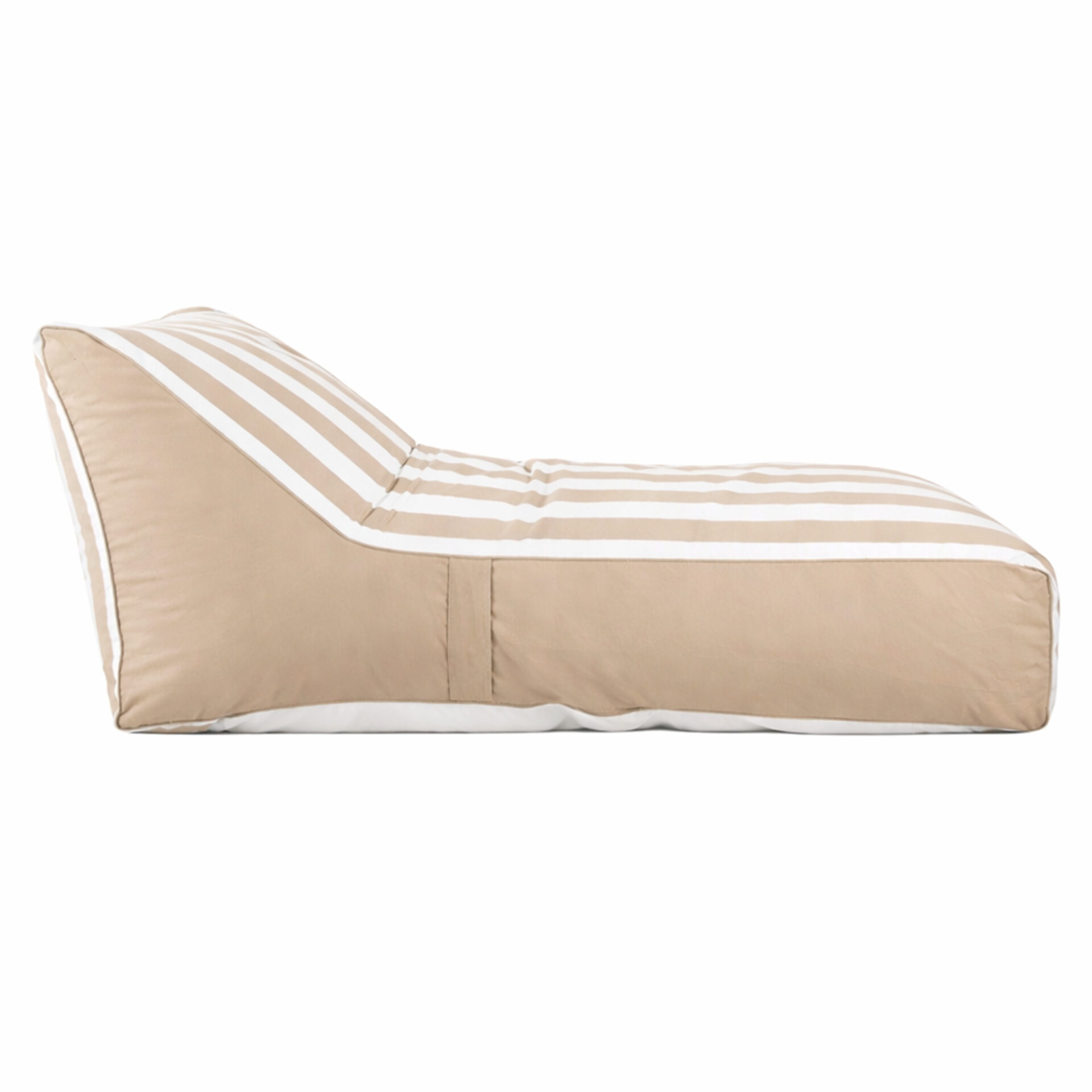 Pouf méridienne extérieure Romane assise Rayée Sable-Blanc