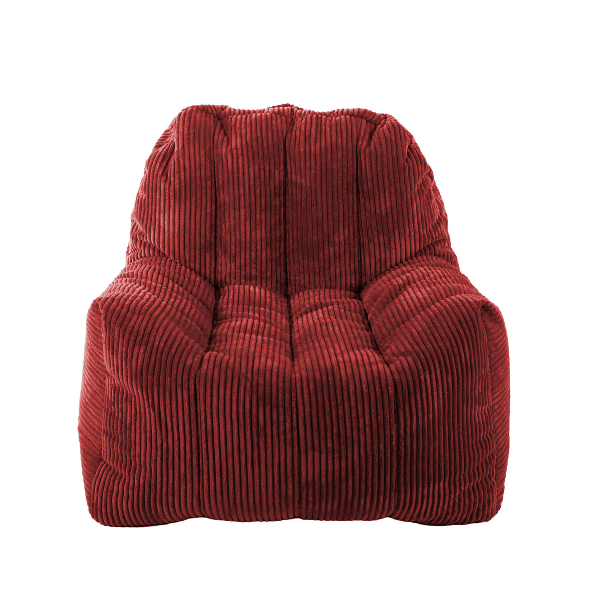 Fauteuil Pouf Juliette Velours Côtelé Rouge