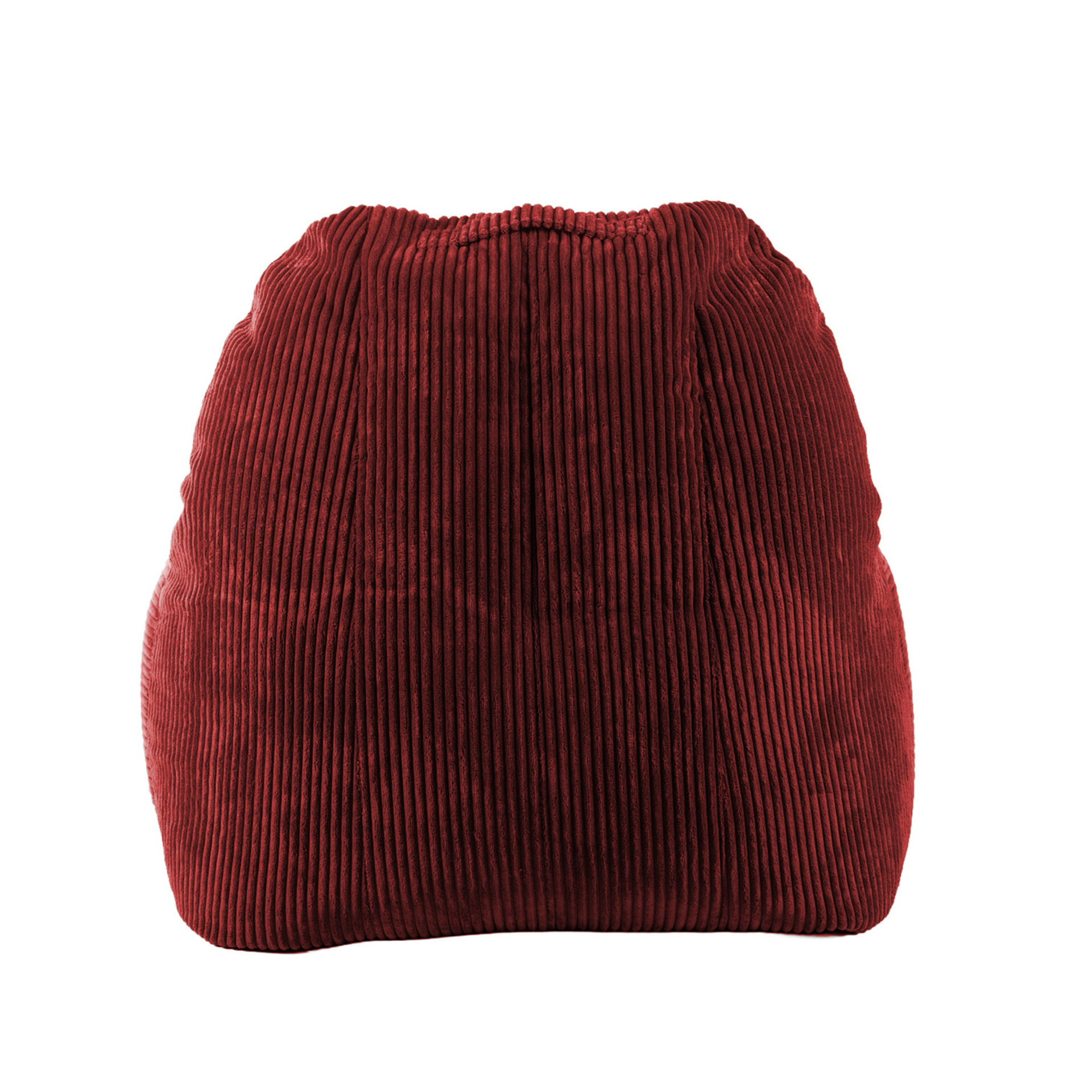 Fauteuil Pouf Juliette Velours Côtelé Rouge
