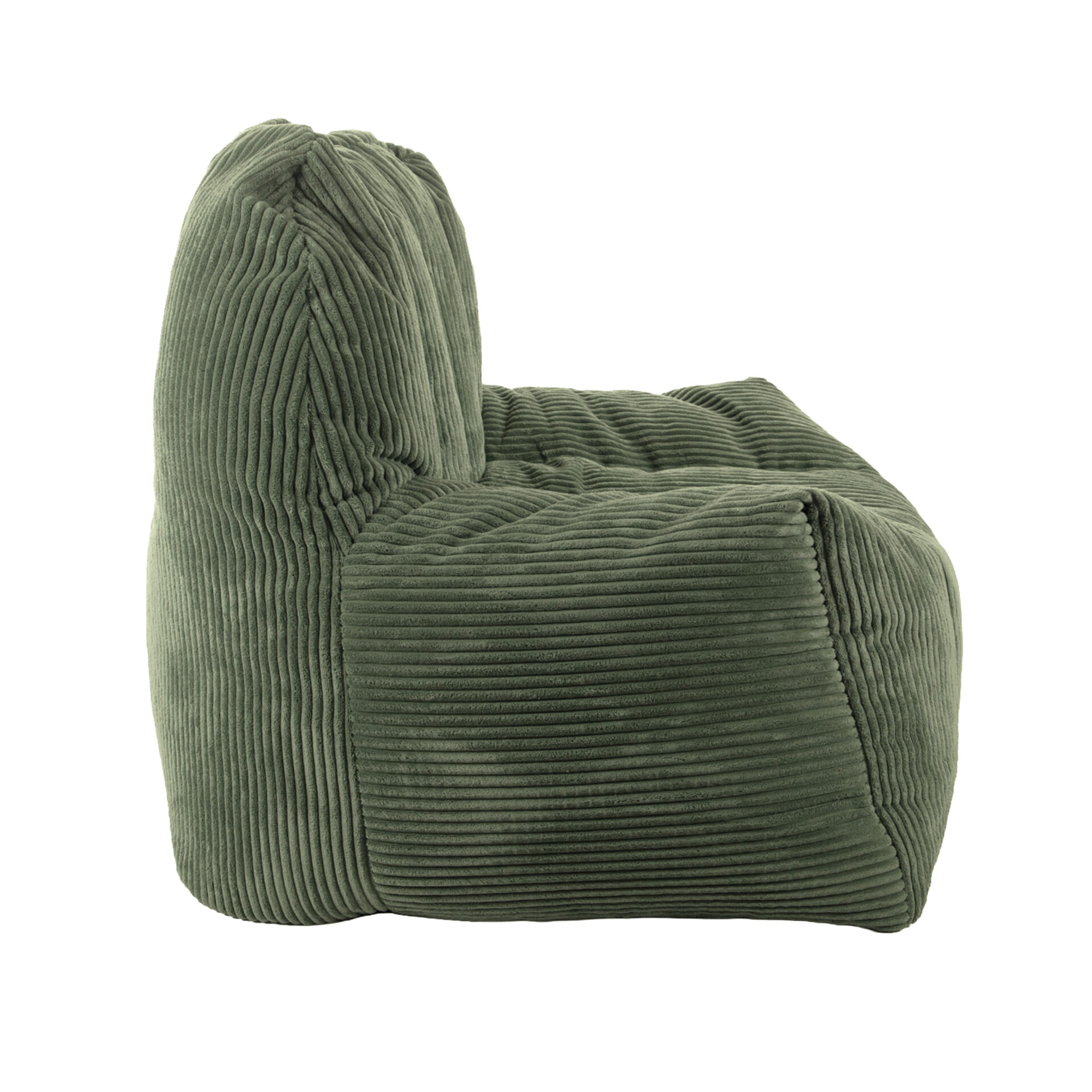 Fauteuil Pouf Juliette Velours Côtelé Kaki