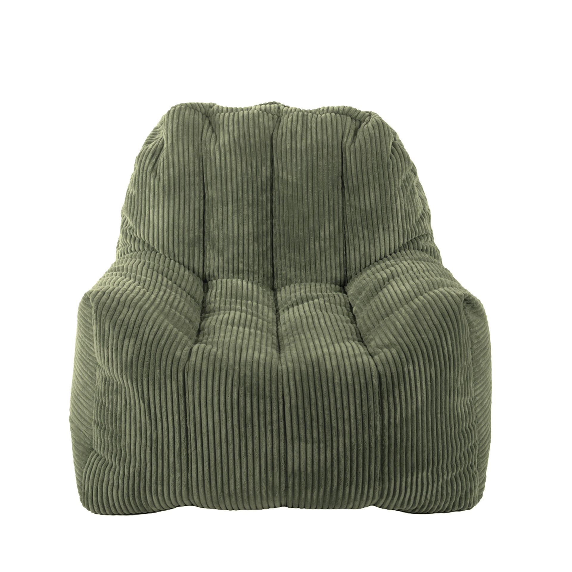 Fauteuil Pouf Juliette Velours Côtelé Kaki