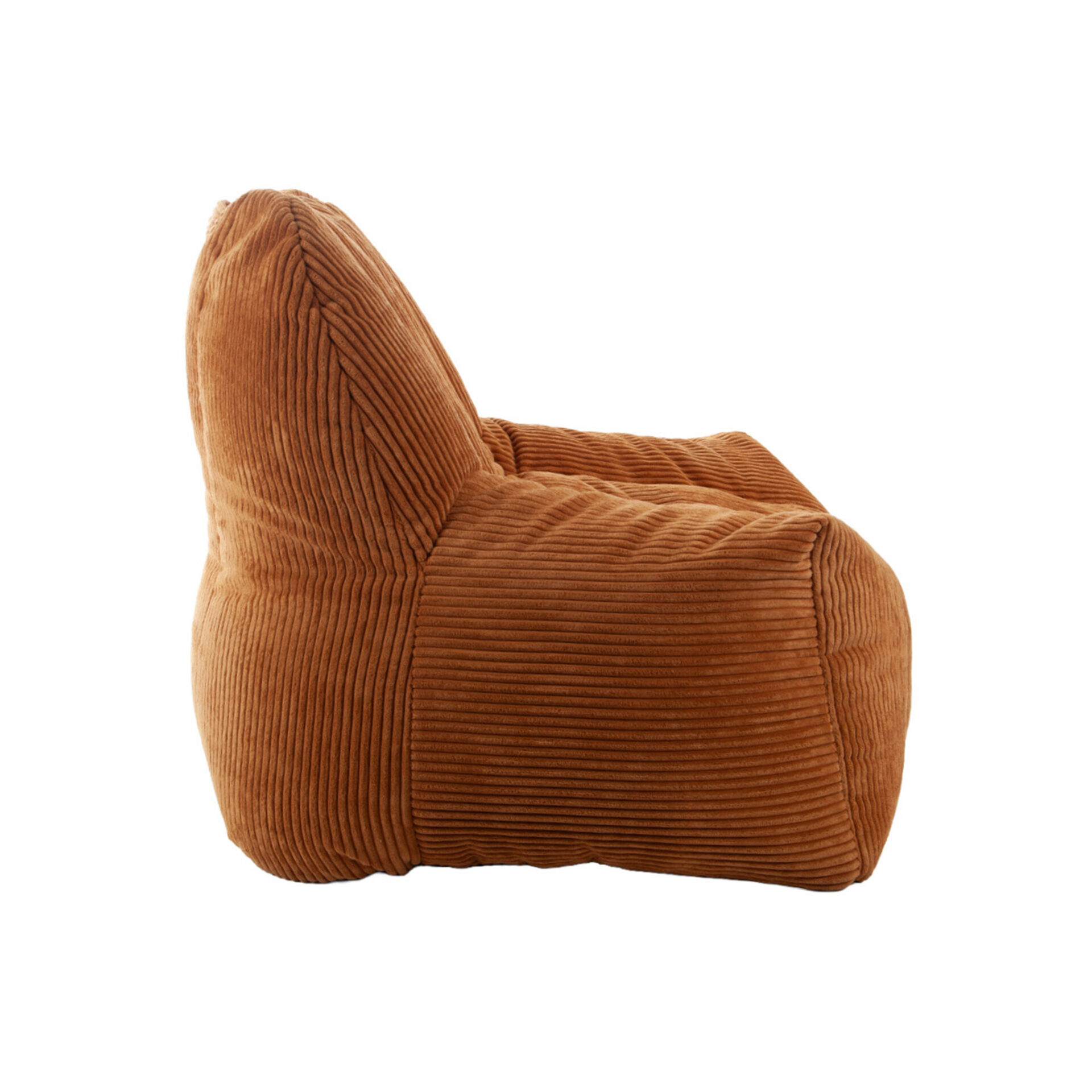 Fauteuil Pouf Juliette Velours Côtelé Camel