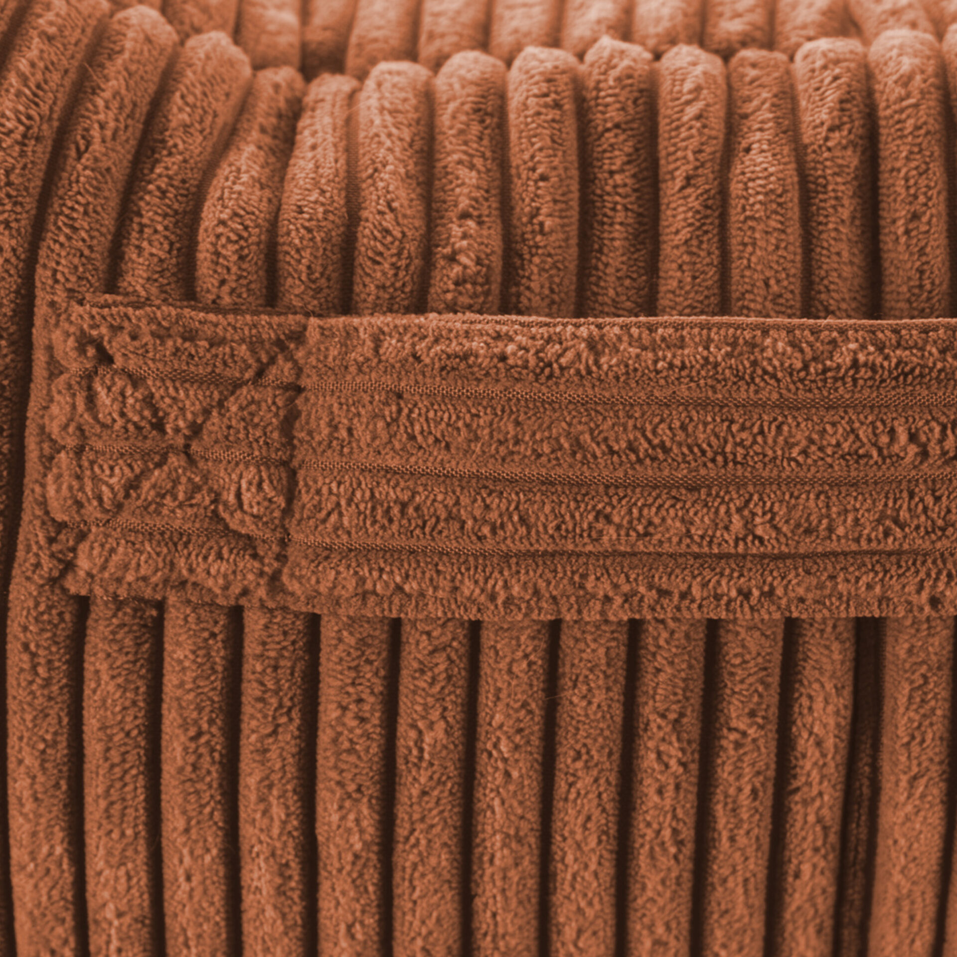 Fauteuil Pouf Juliette Velours Côtelé Camel