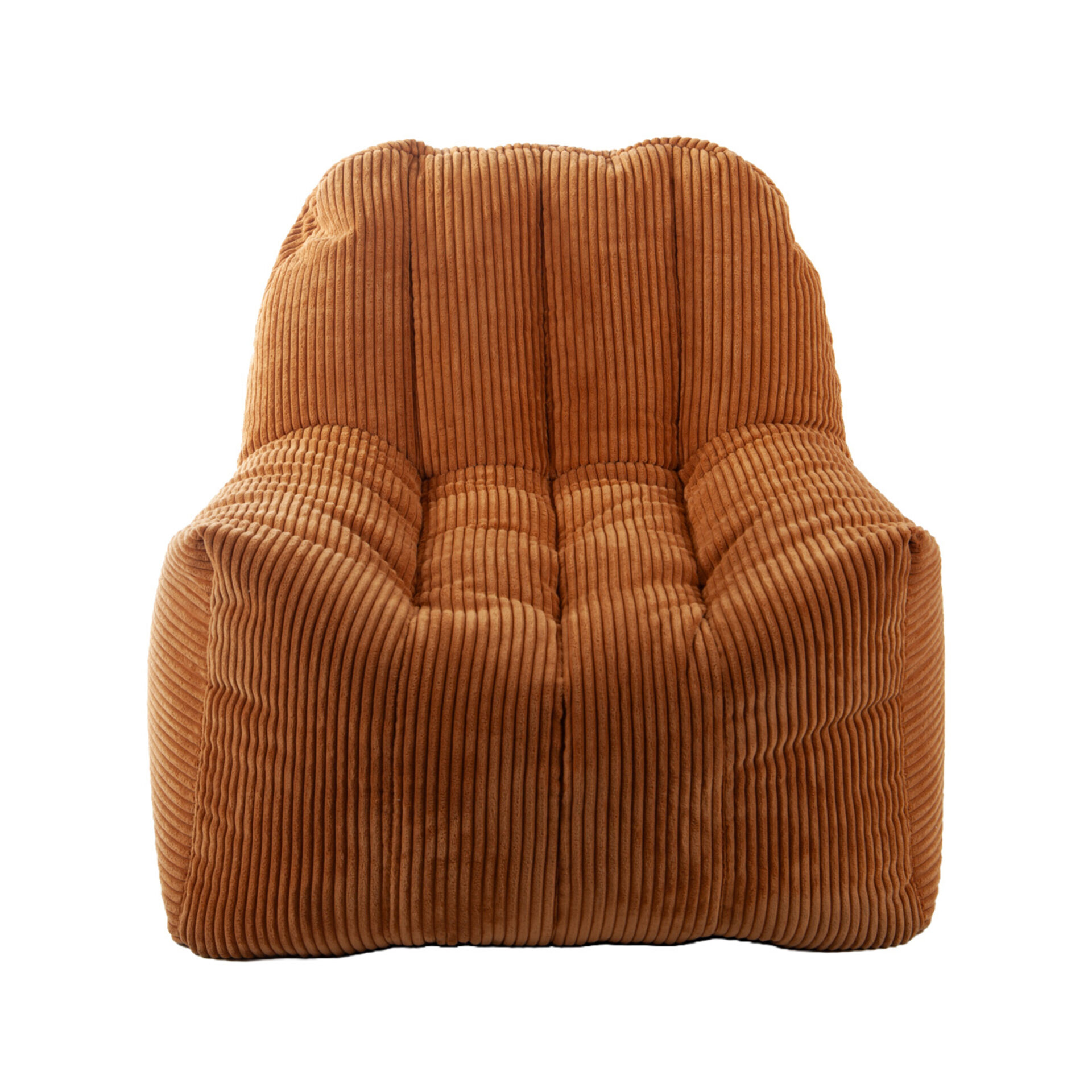 Fauteuil Pouf Juliette Velours Côtelé Camel