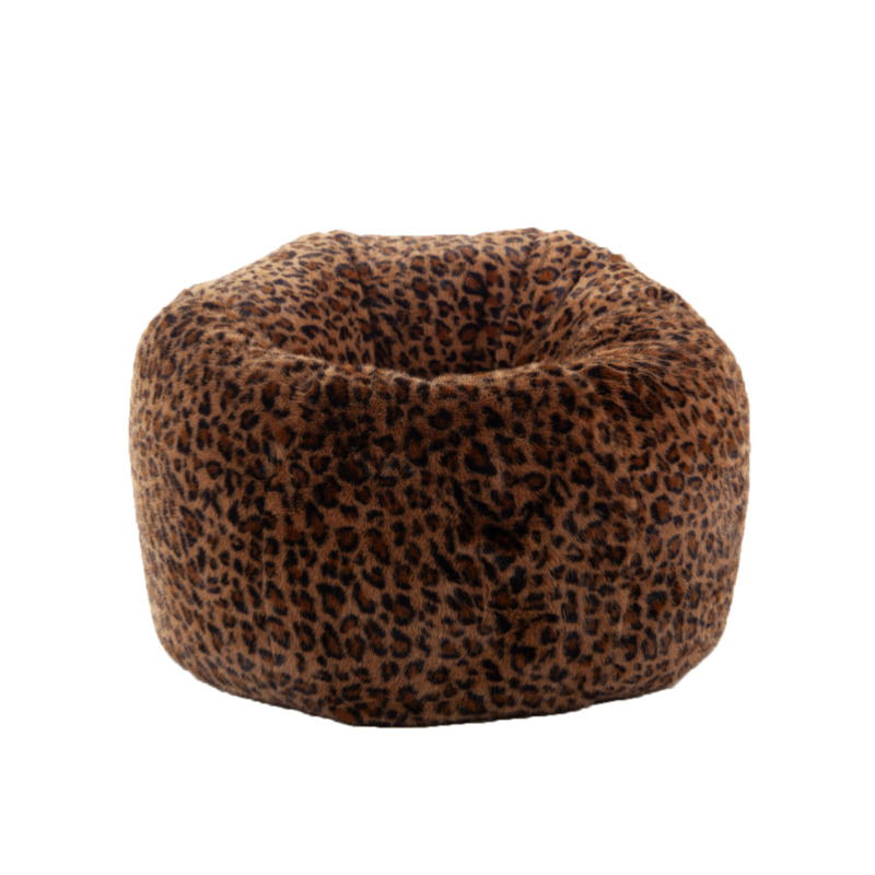 Fauteuil Pouf Nina Fausse Fourrure Léopard
