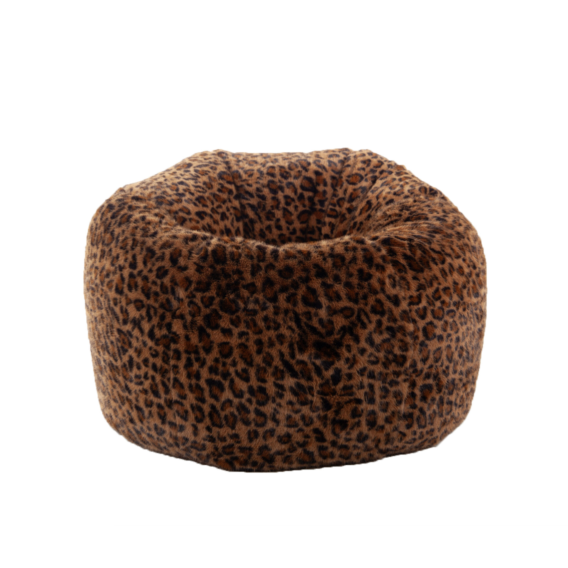 Fauteuil Pouf Nina Fausse Fourrure Léopard