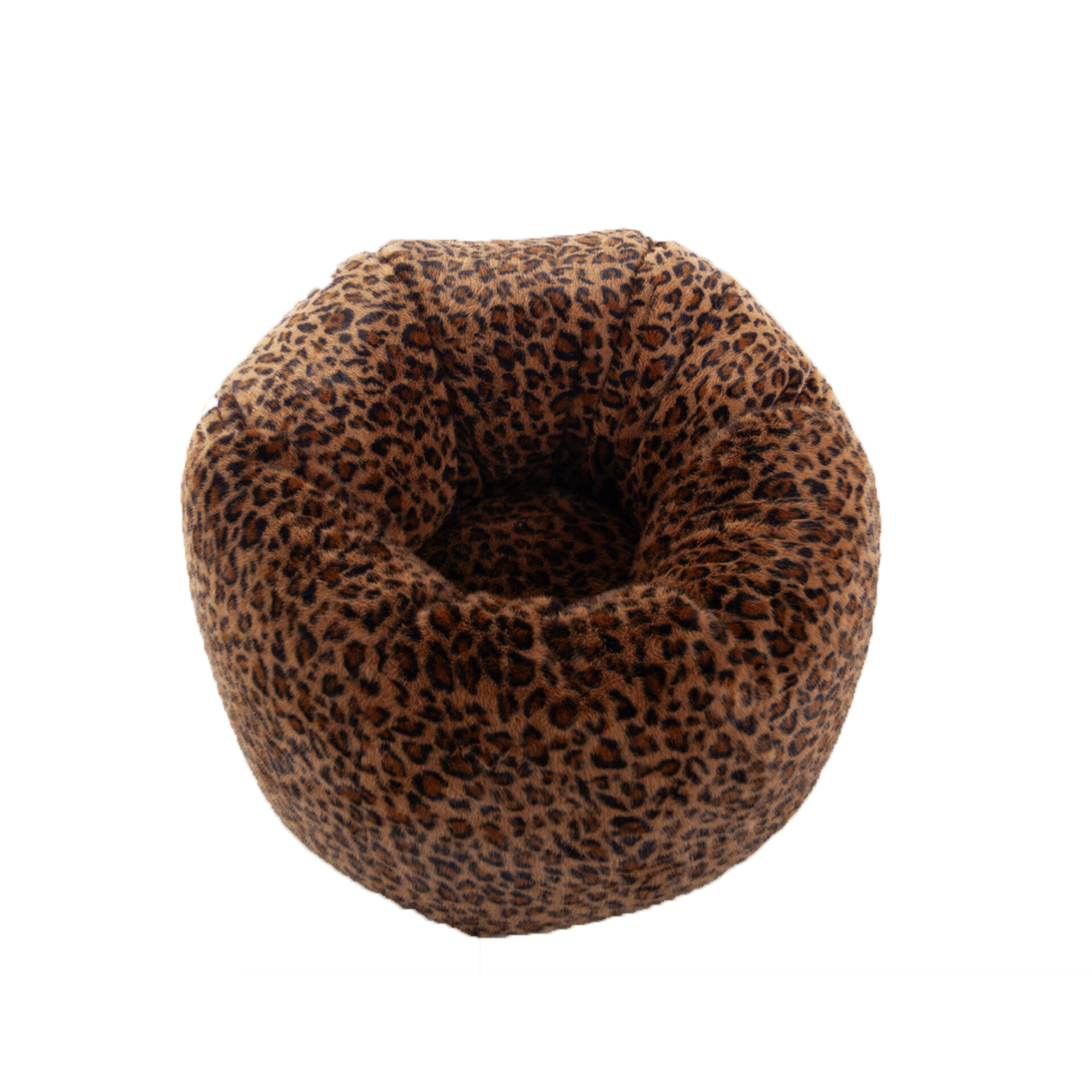 Fauteuil Pouf Nina Fausse Fourrure Léopard