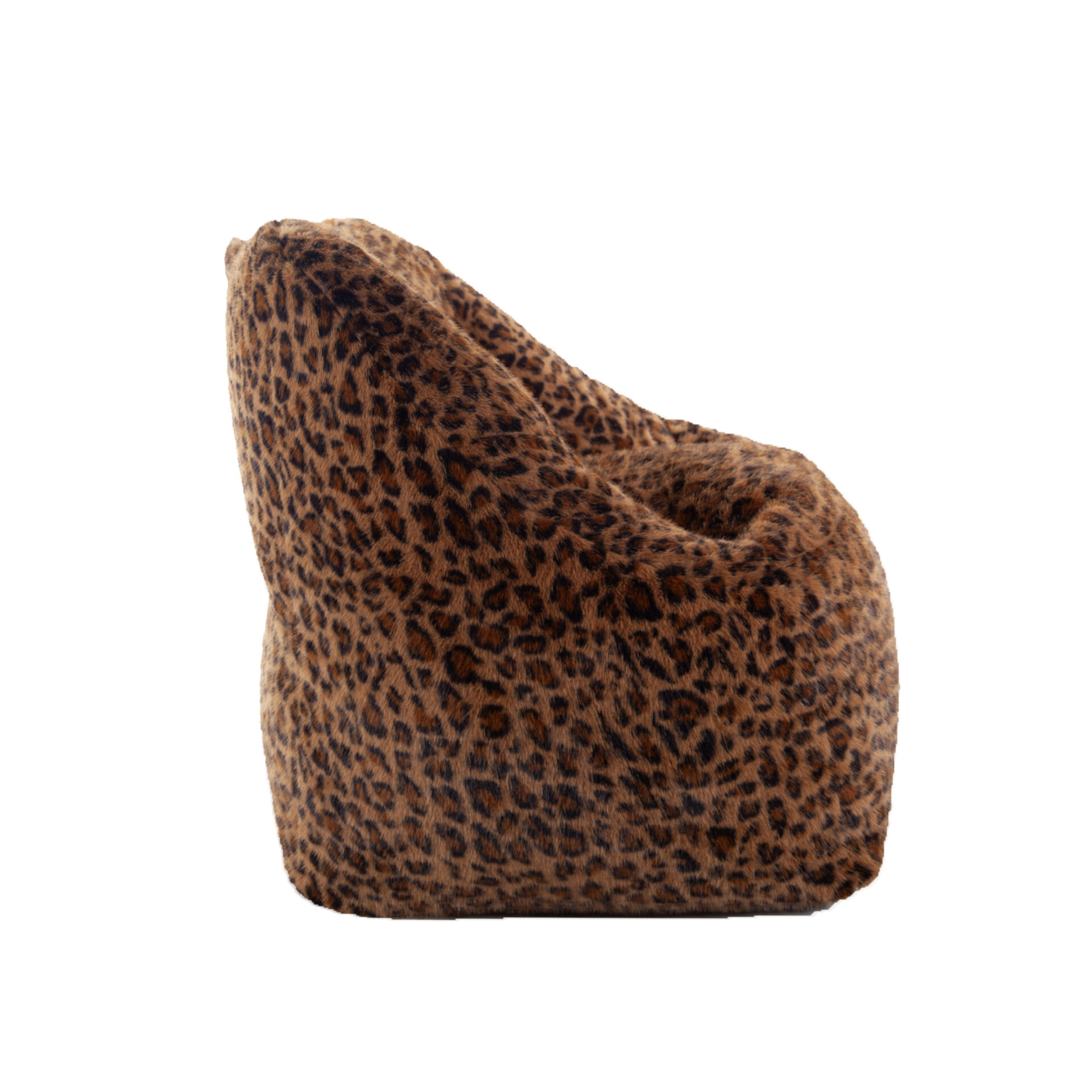 Fauteuil Pouf Bari fausse fourrure Léopard